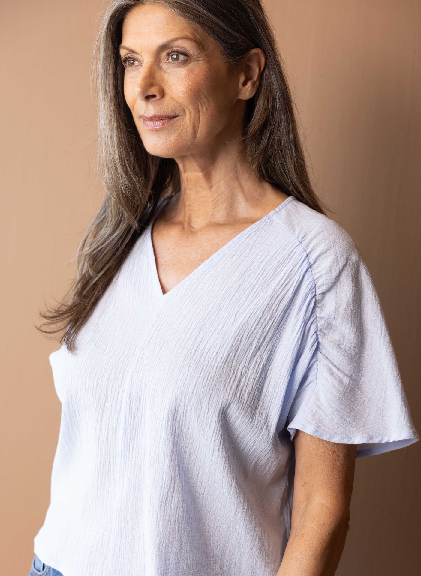 Lichtblauwe blouse