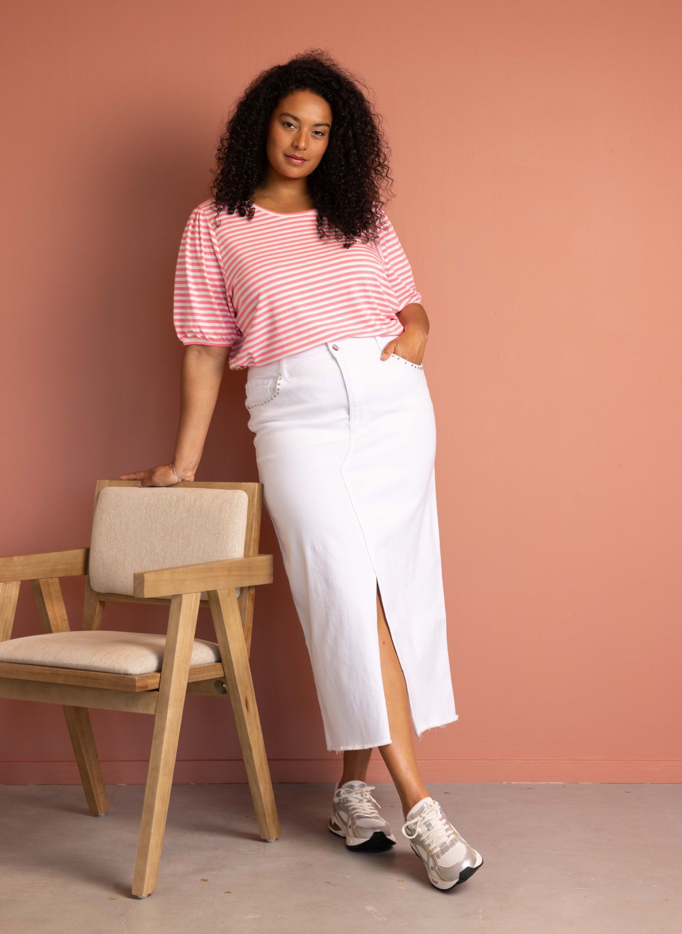 Norah Witte maxi denim rok white 216516-100