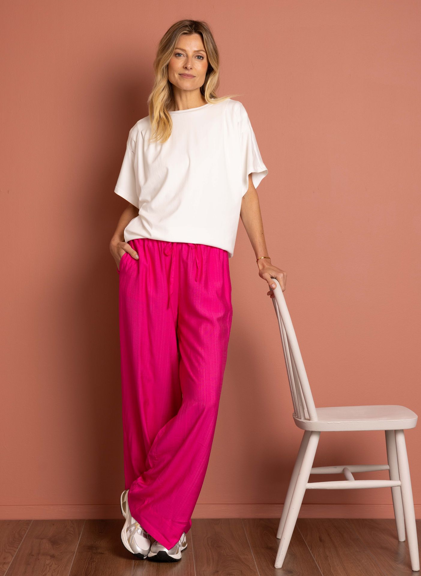 Norah Roze wijde broek fuchsia 216520-953-42