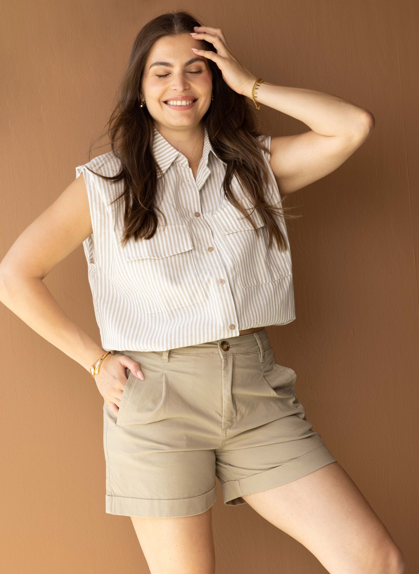 Norah Groene korte broek khaki 216543-083