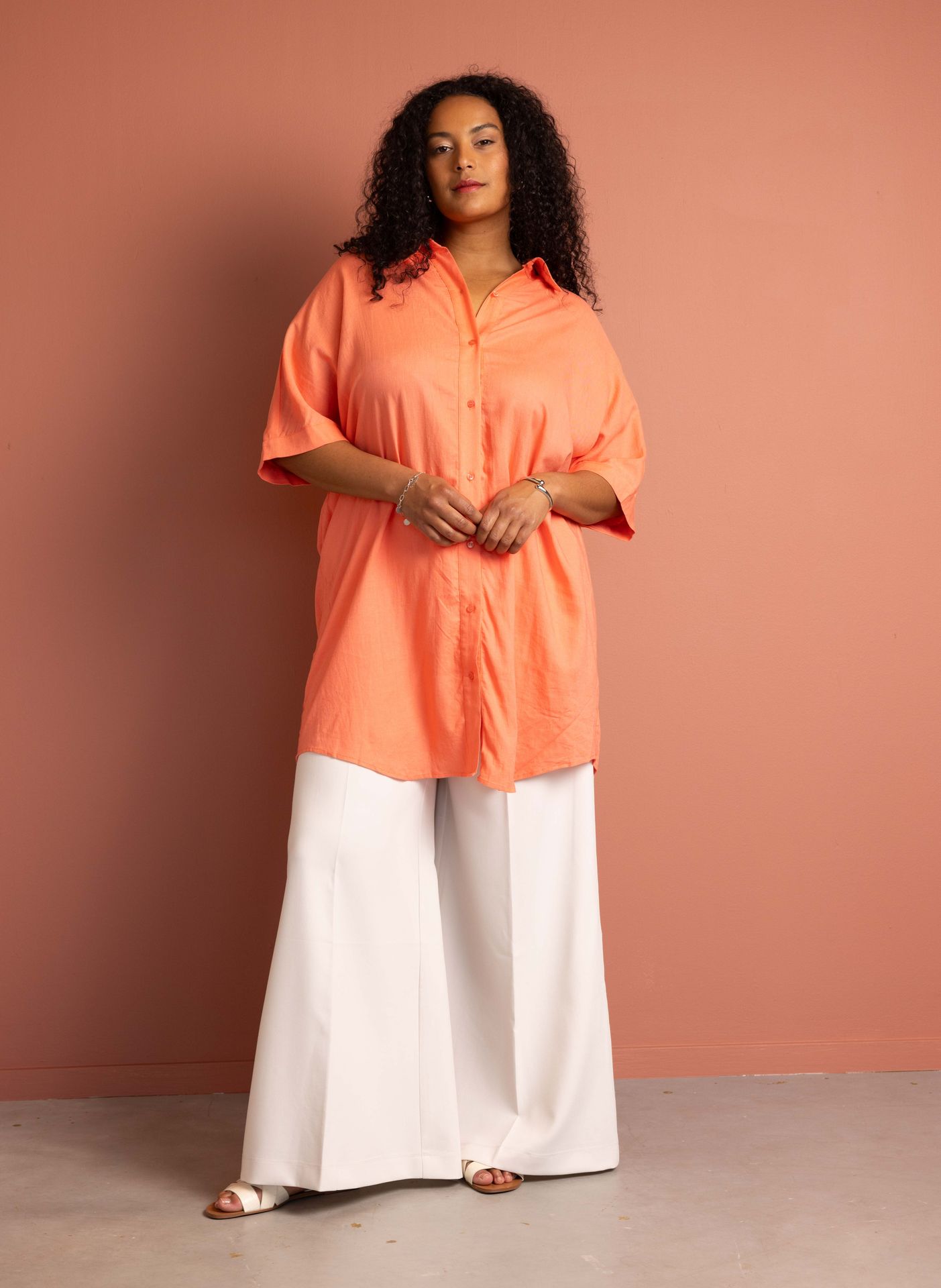 Norah Koraalkleurige blouse coral 216546-706
