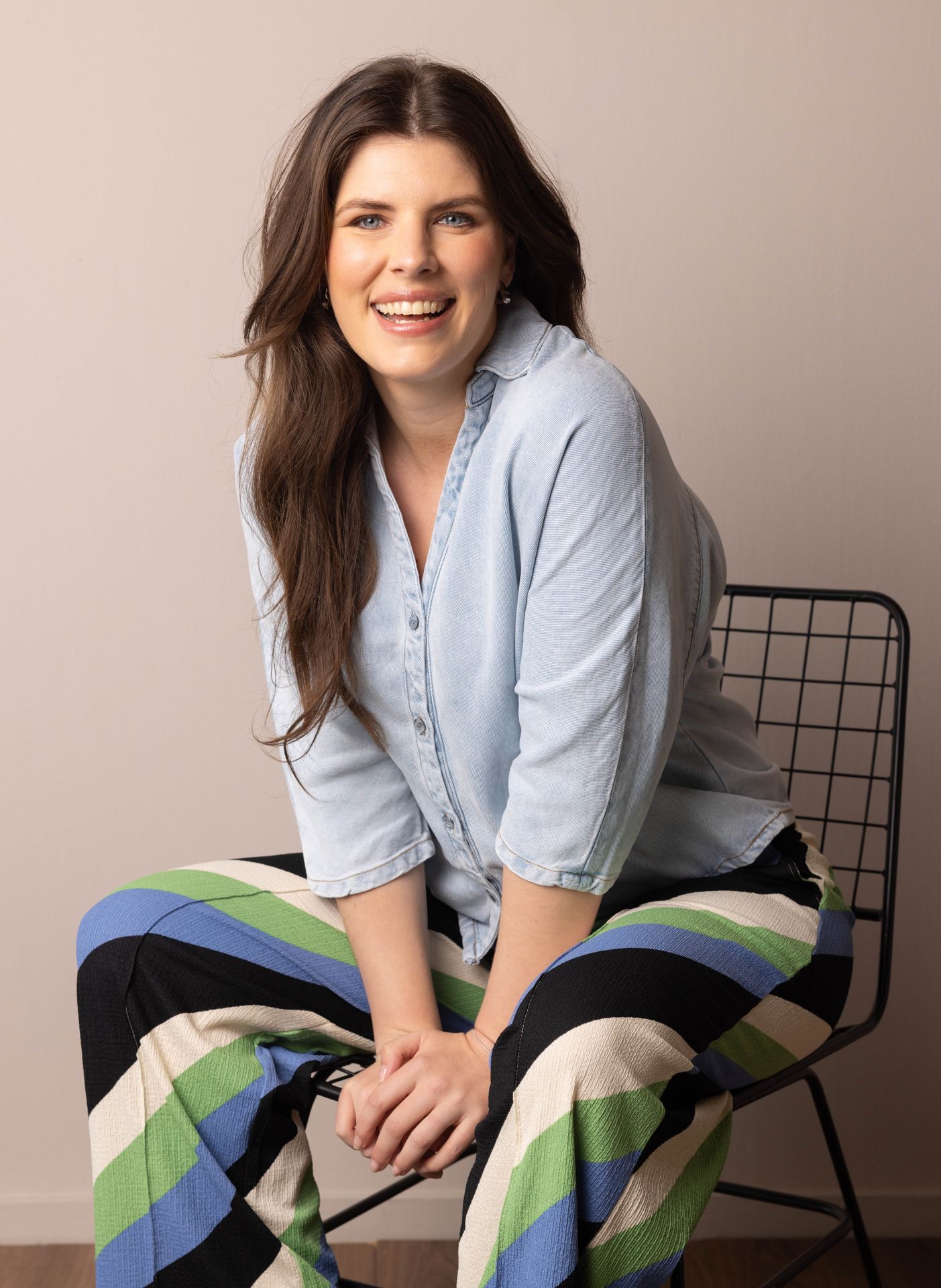 Norah Lichtblauwe denim blouse denim blue 216569-472