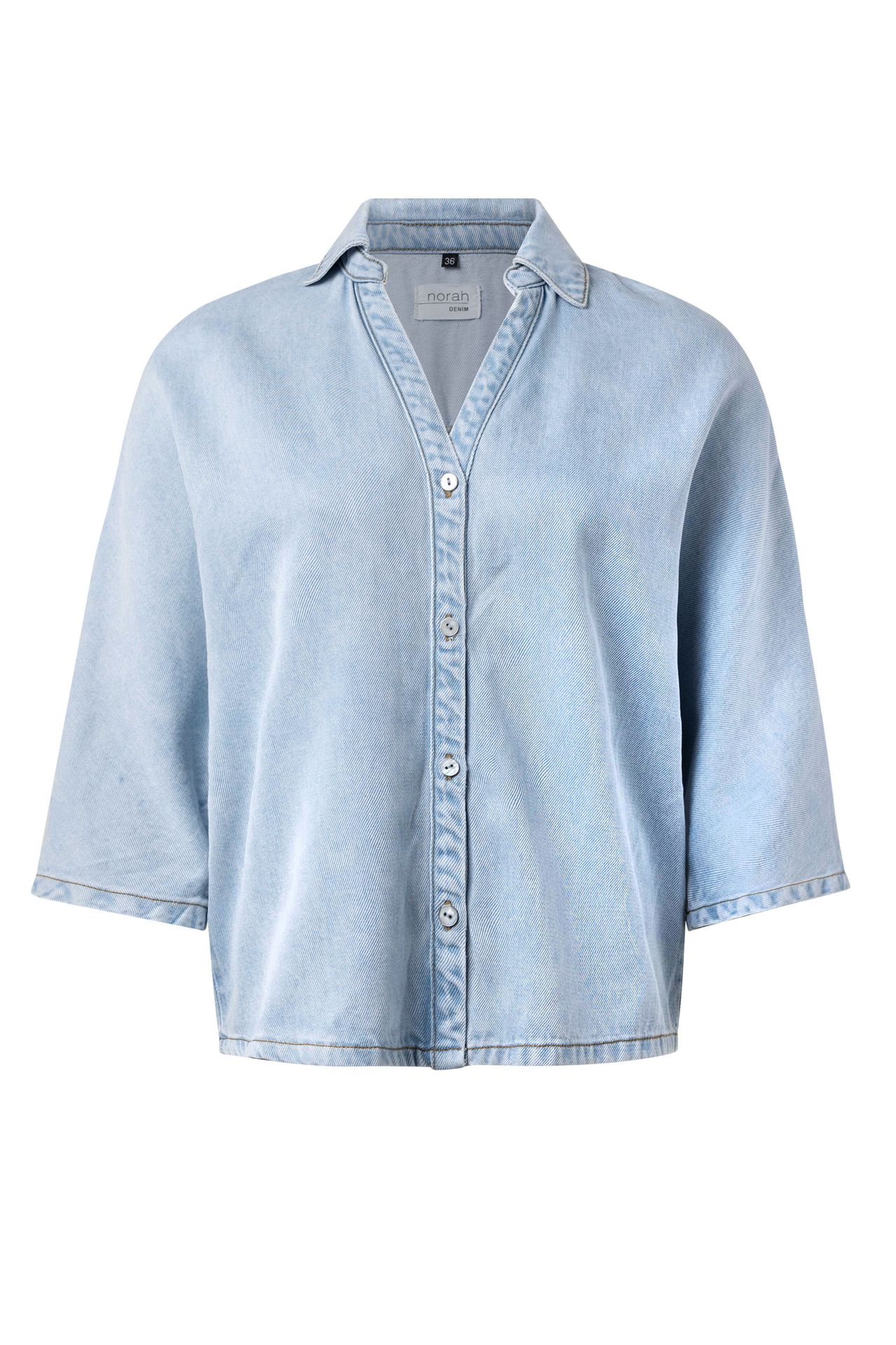 Norah Lichtblauwe denim blouse denim blue 216569-472