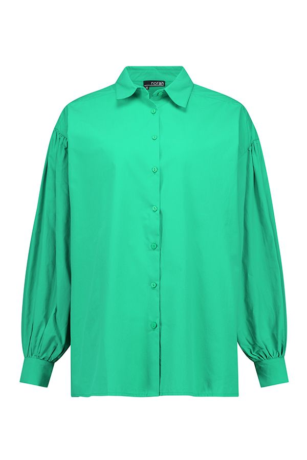 Norah Groene blouse met ballonmouwen green 216572-500