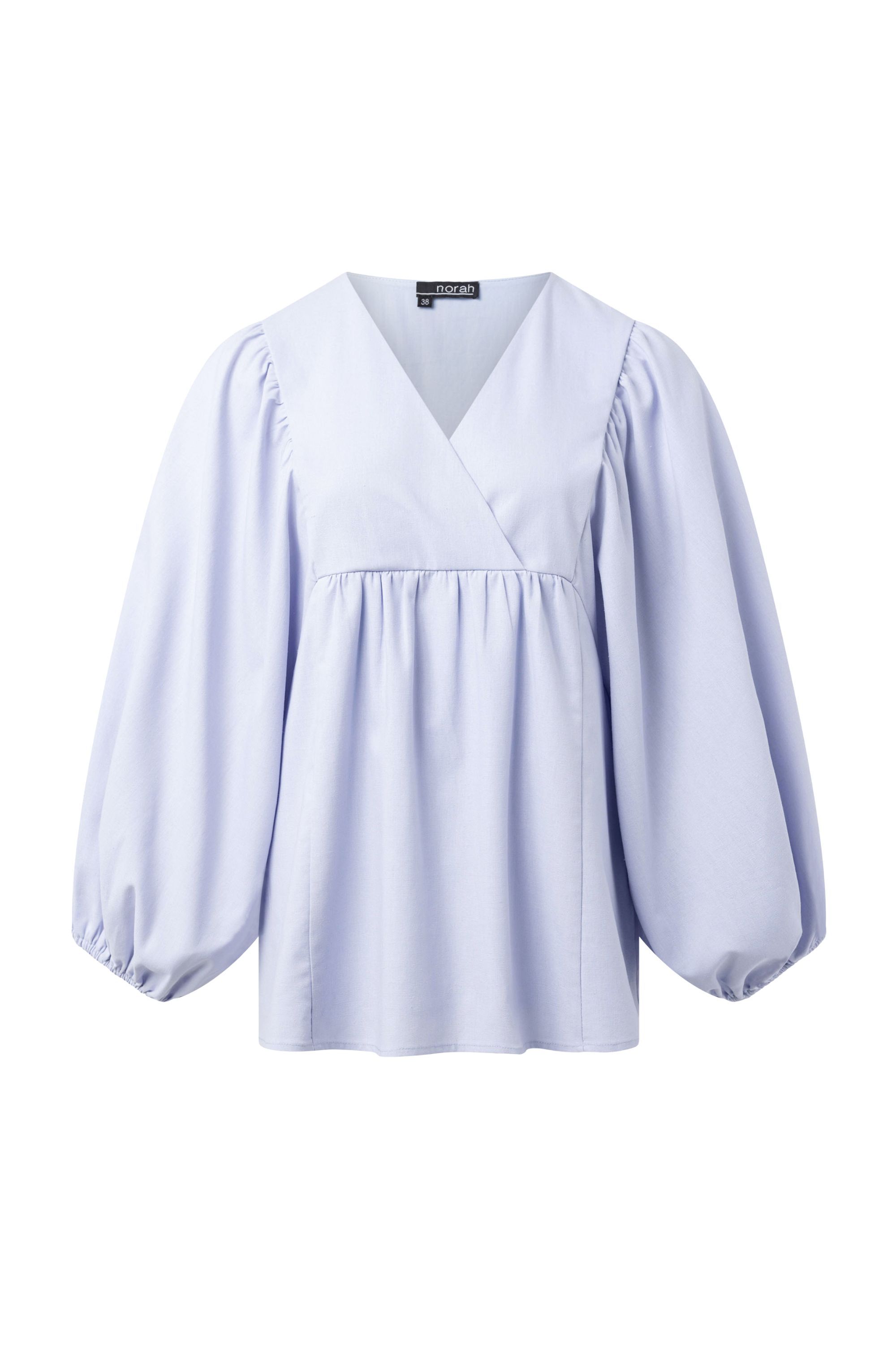 Norah Lichtblauwe blouse met ballonmouwen light blue 216574-401