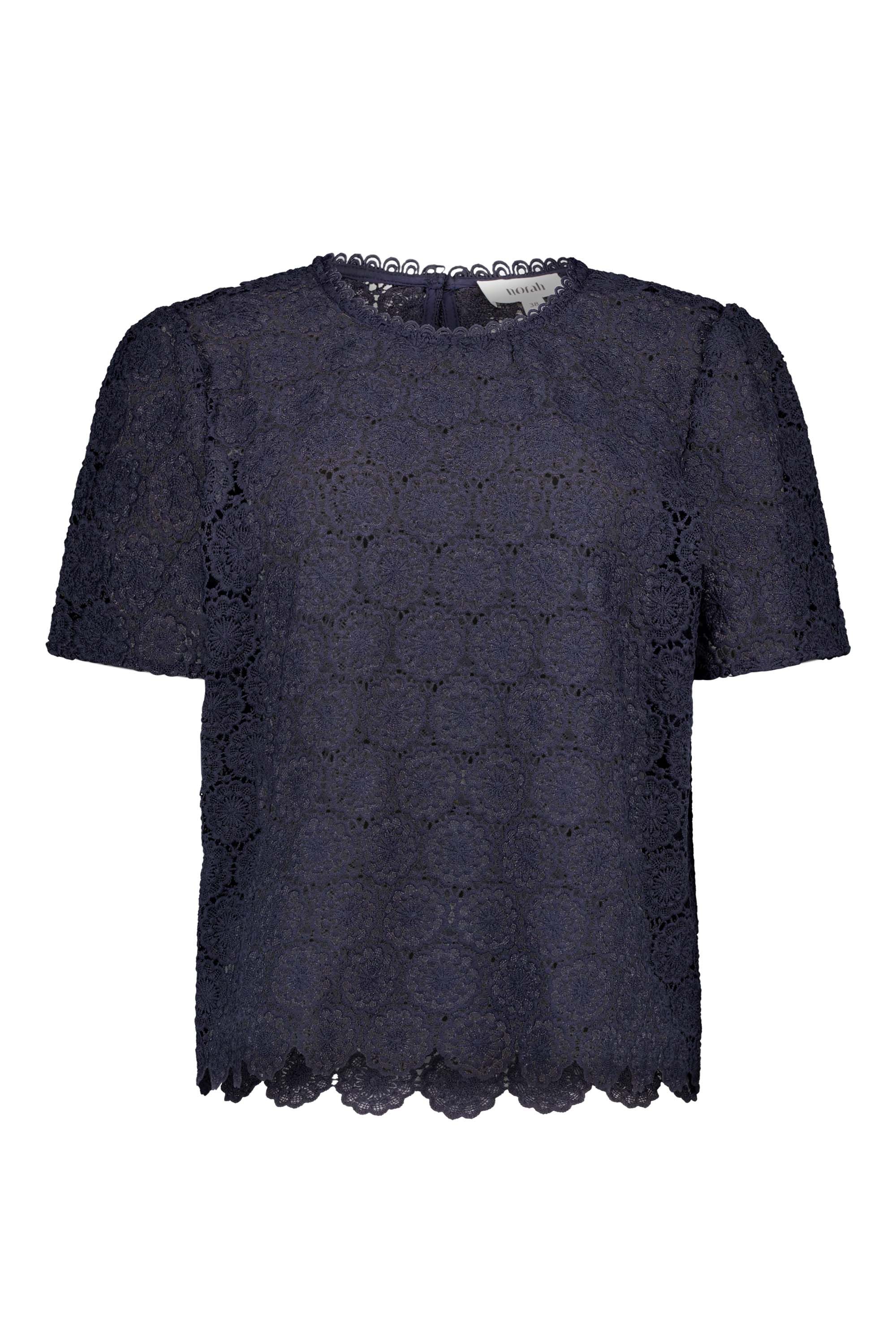 Norah Donkerblauw kanten shirt dark blue 216578-499-34