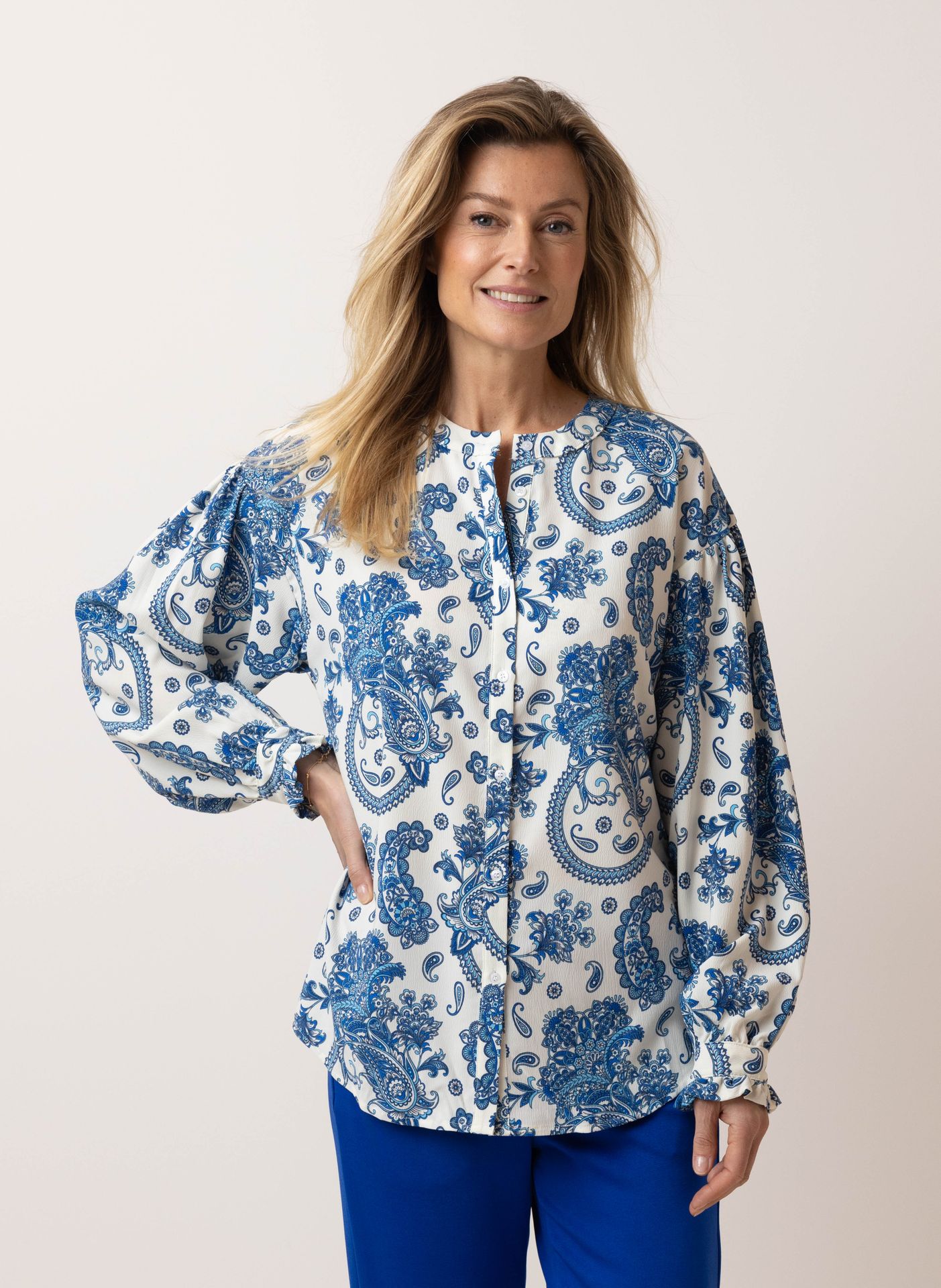 Norah Witte blouse blue/white 216581-431