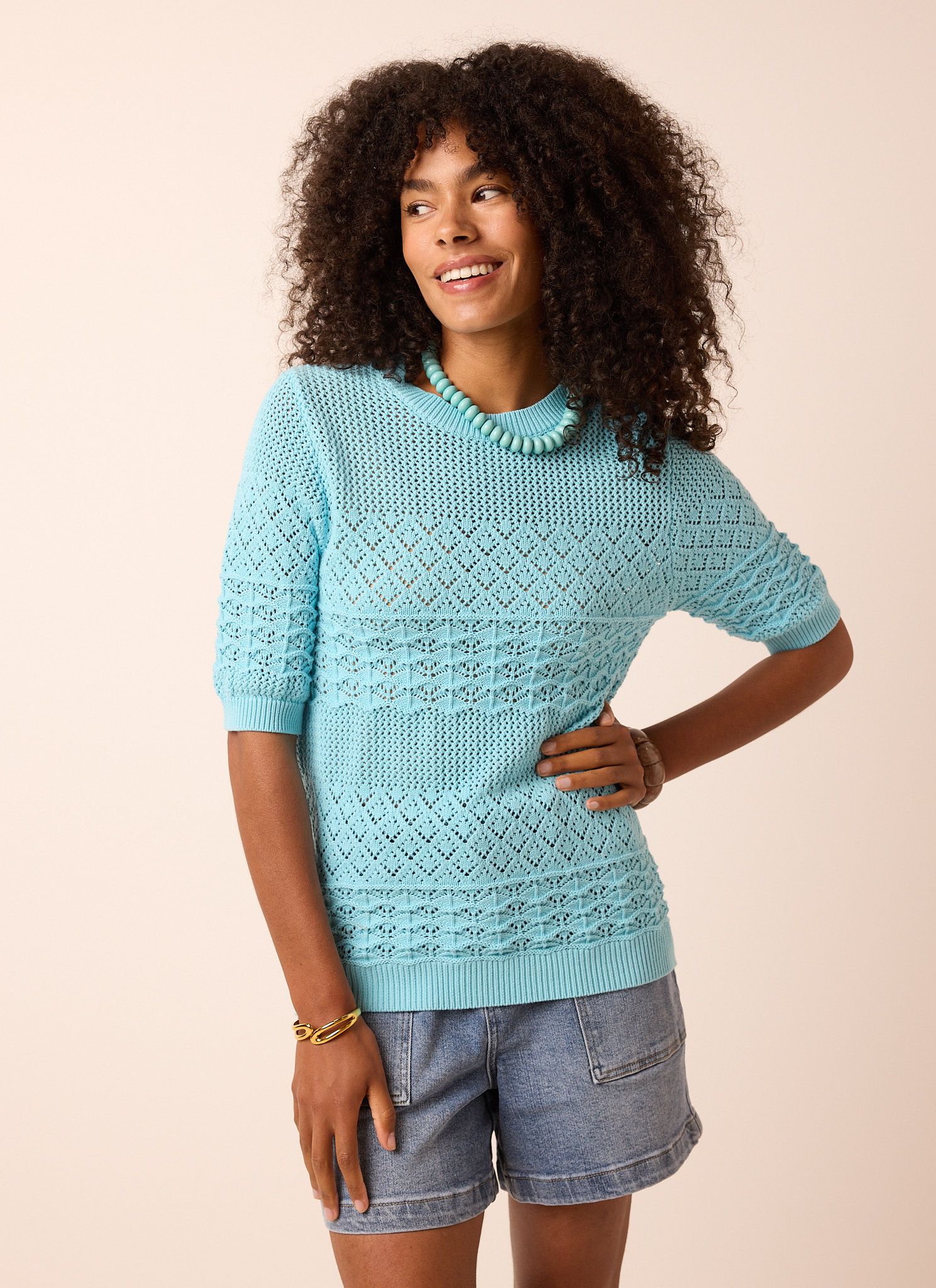 Norah Gebreide lichtblauwe trui sky blue 216605-404