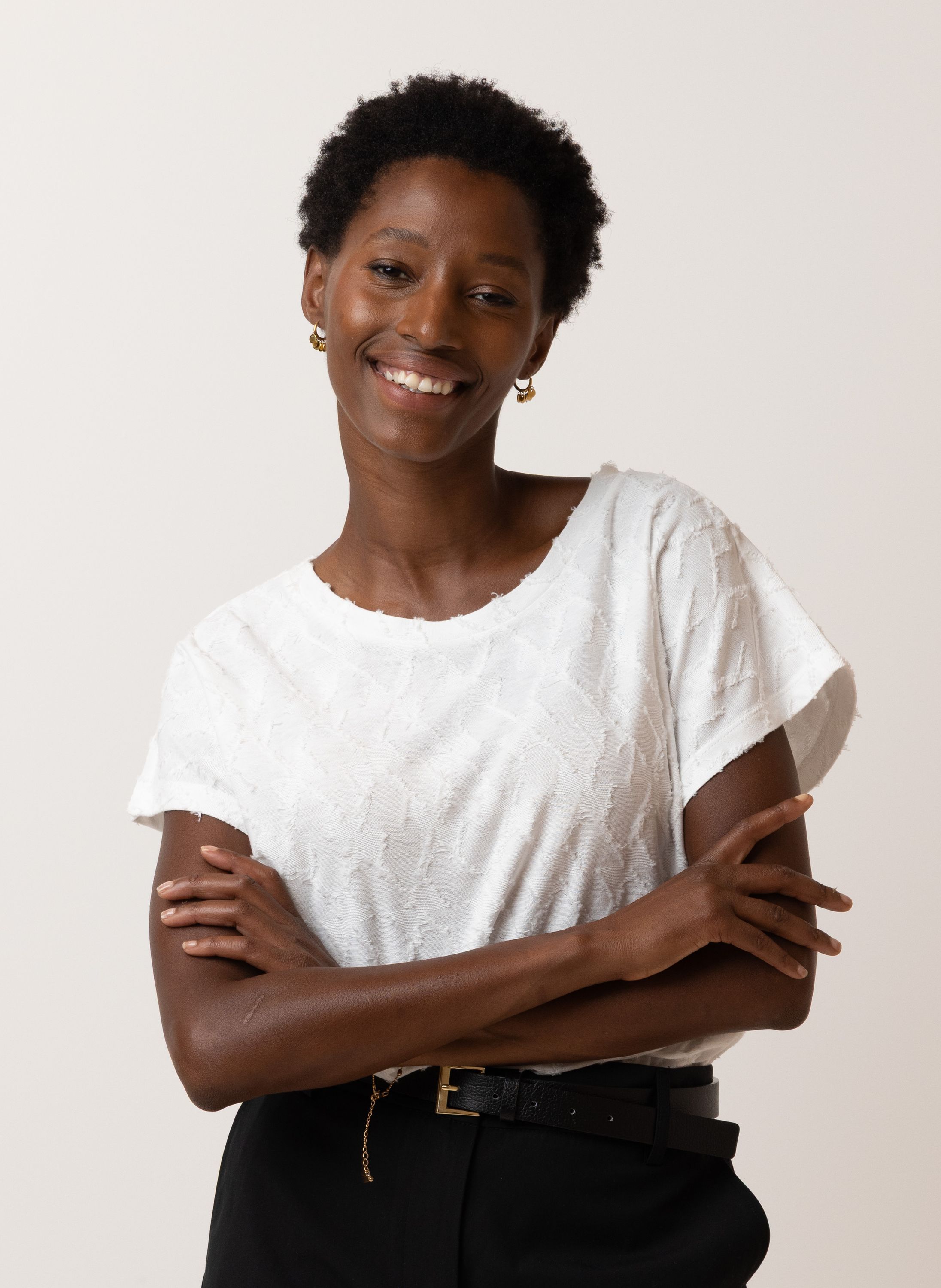 Norah Off-white shirt met structuur off-white 216607-101