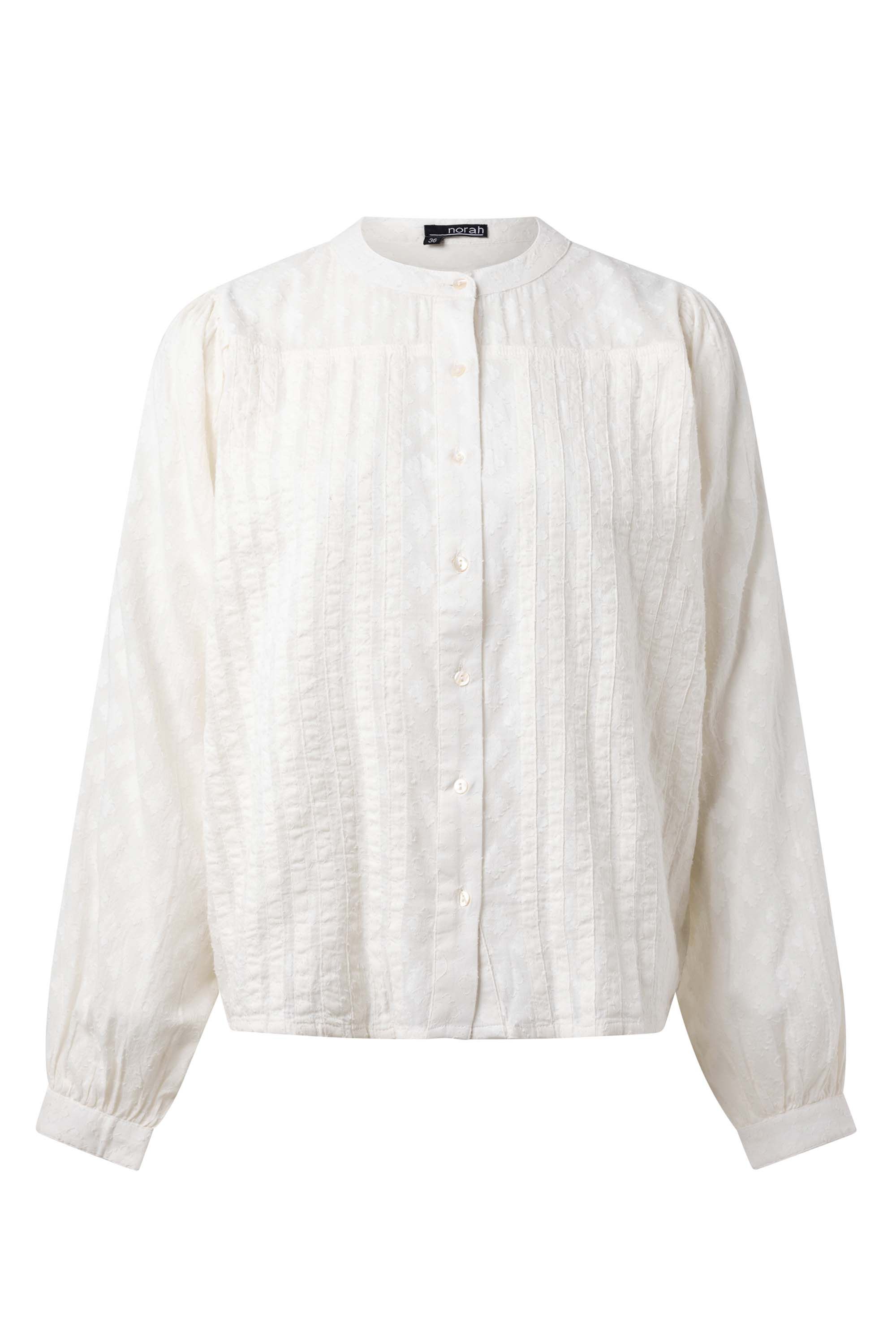 Norah Ecru blouse met subtiele strepen ecru 216619-102