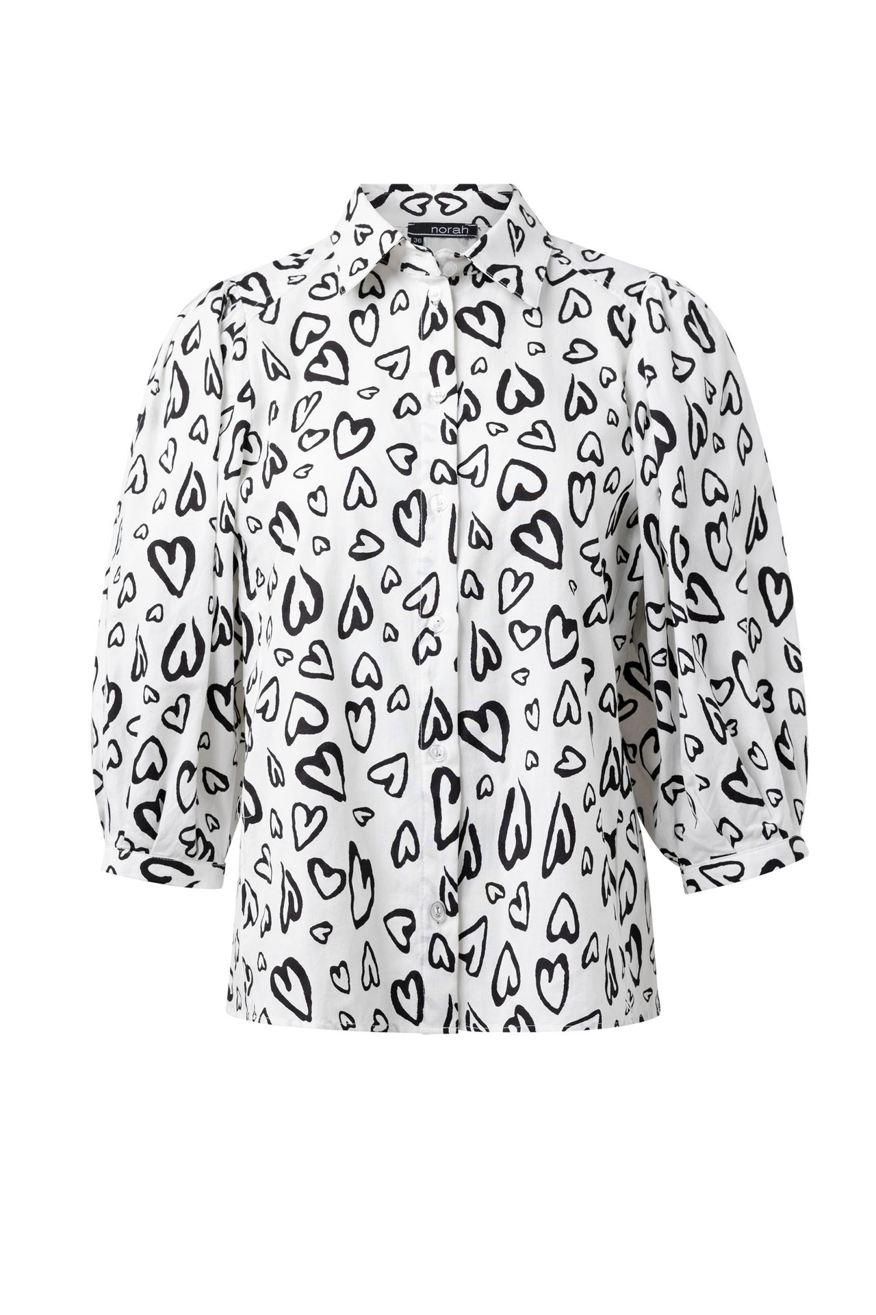 Norah Zwart/witte blouse white/black 216638-131