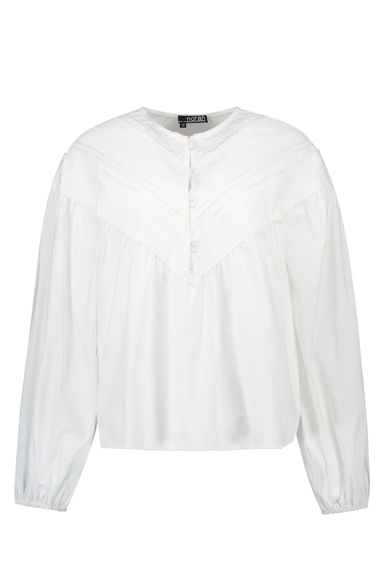 Norah Witte blouse met broderie white 216651-100