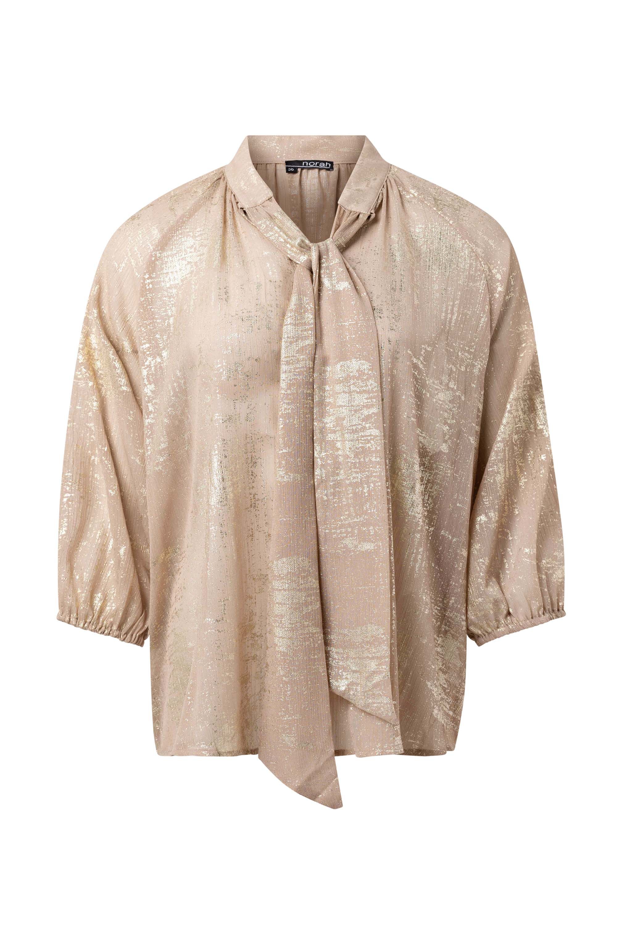 Norah Goudkleurige blouse met strik gold 216659-199