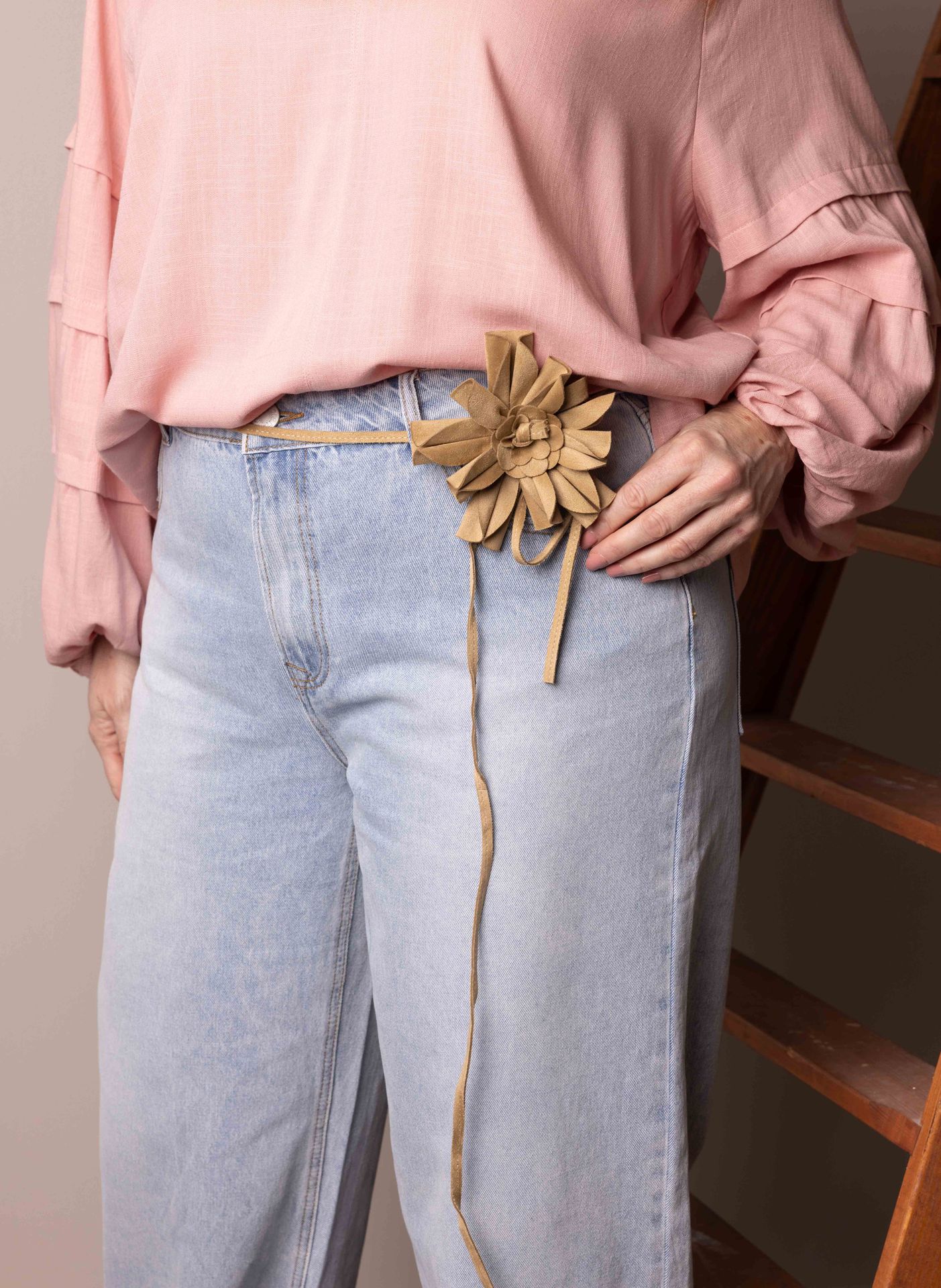 Norah Beige riem bloem beige 216662-106-L-XL