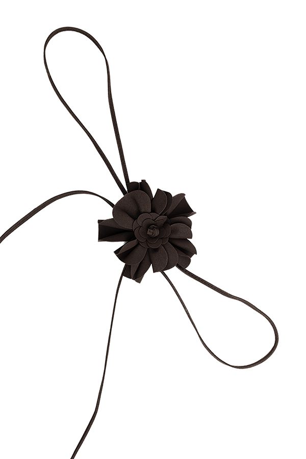 Norah Bruine riem met suèdine bloem brown 216662-200-S-M