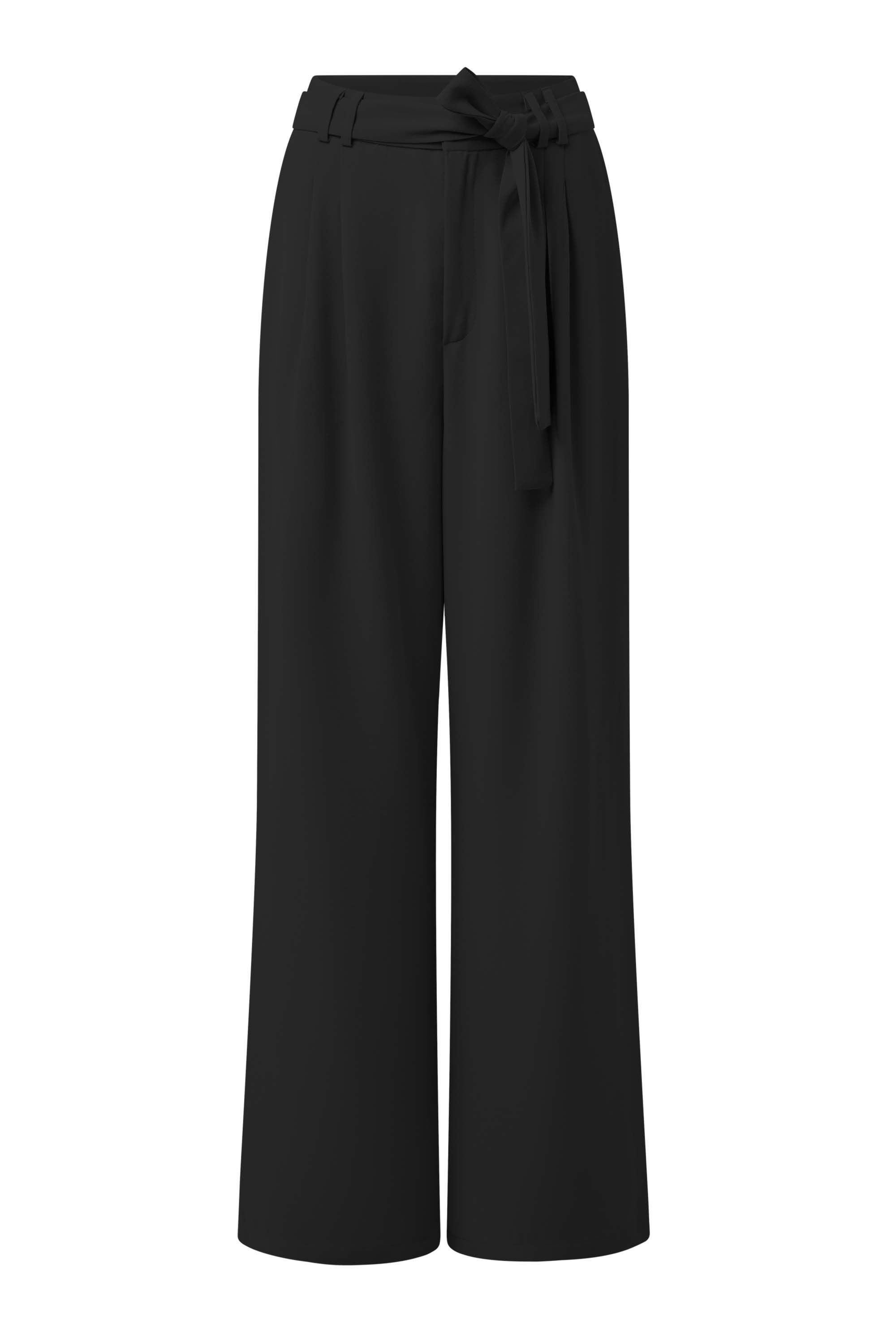 Norah Zwarte wijde broek met ceintuur black 216722-001-40