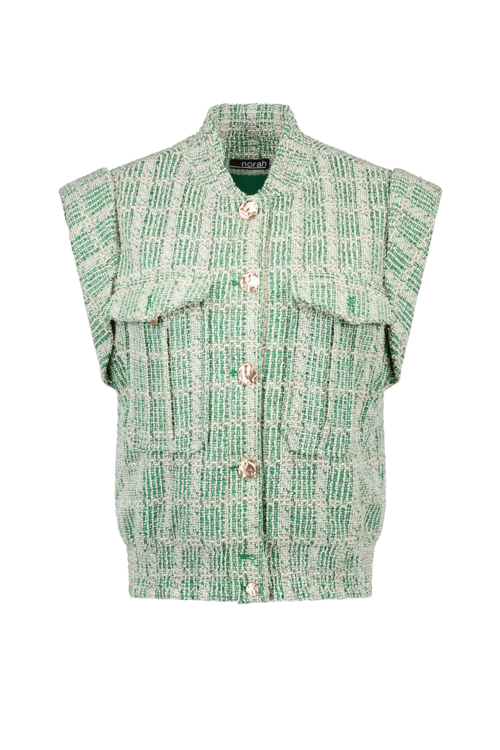 Norah Groen gilet van geweven stof green multicolor 216726-520