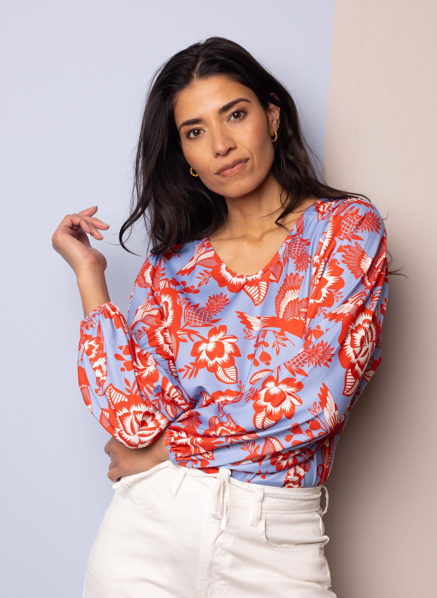 Norah Meerkleurig shirt red/blue 216734-634