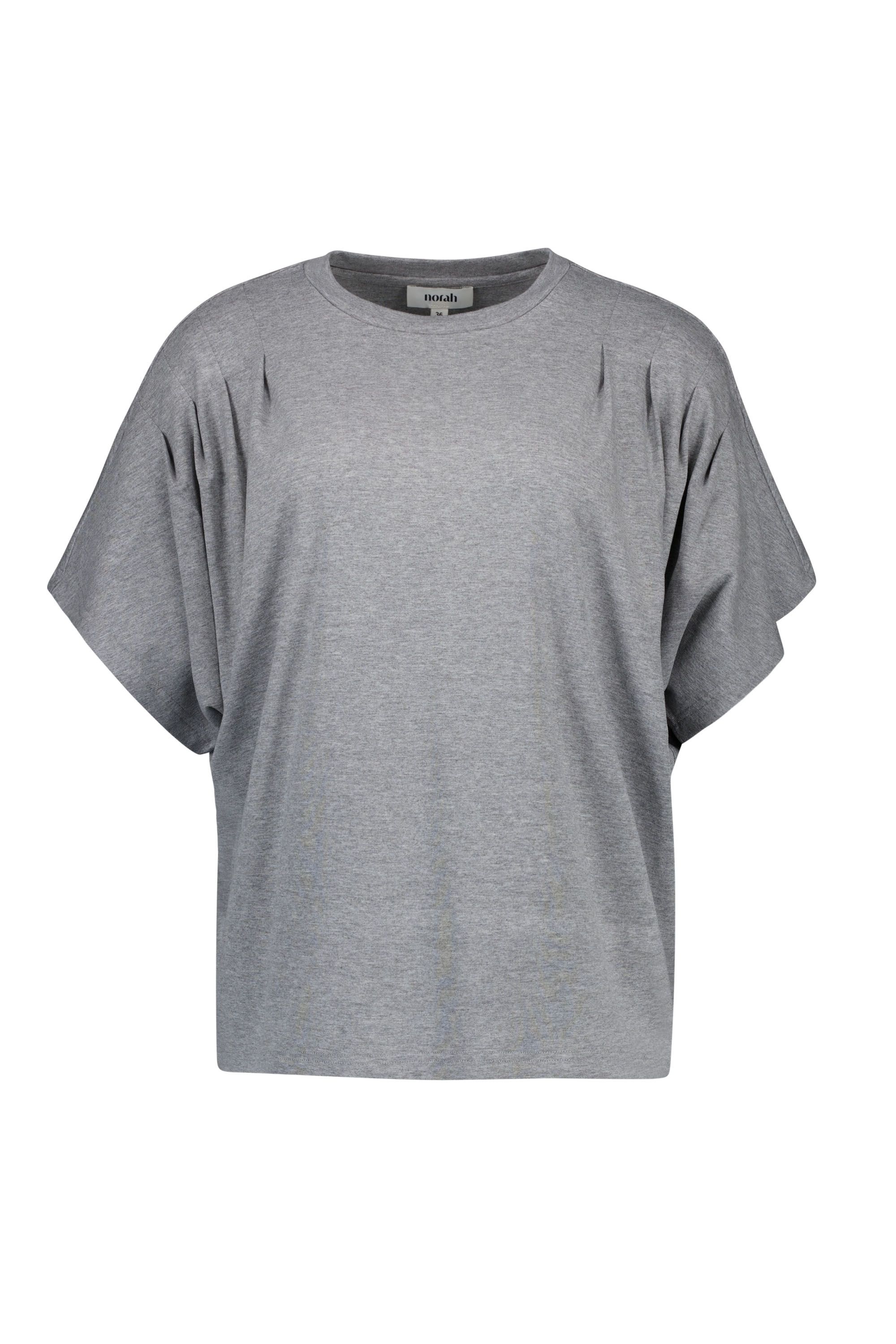 Norah Lichtgrijs shirt met plooidetail light grey 216735-051