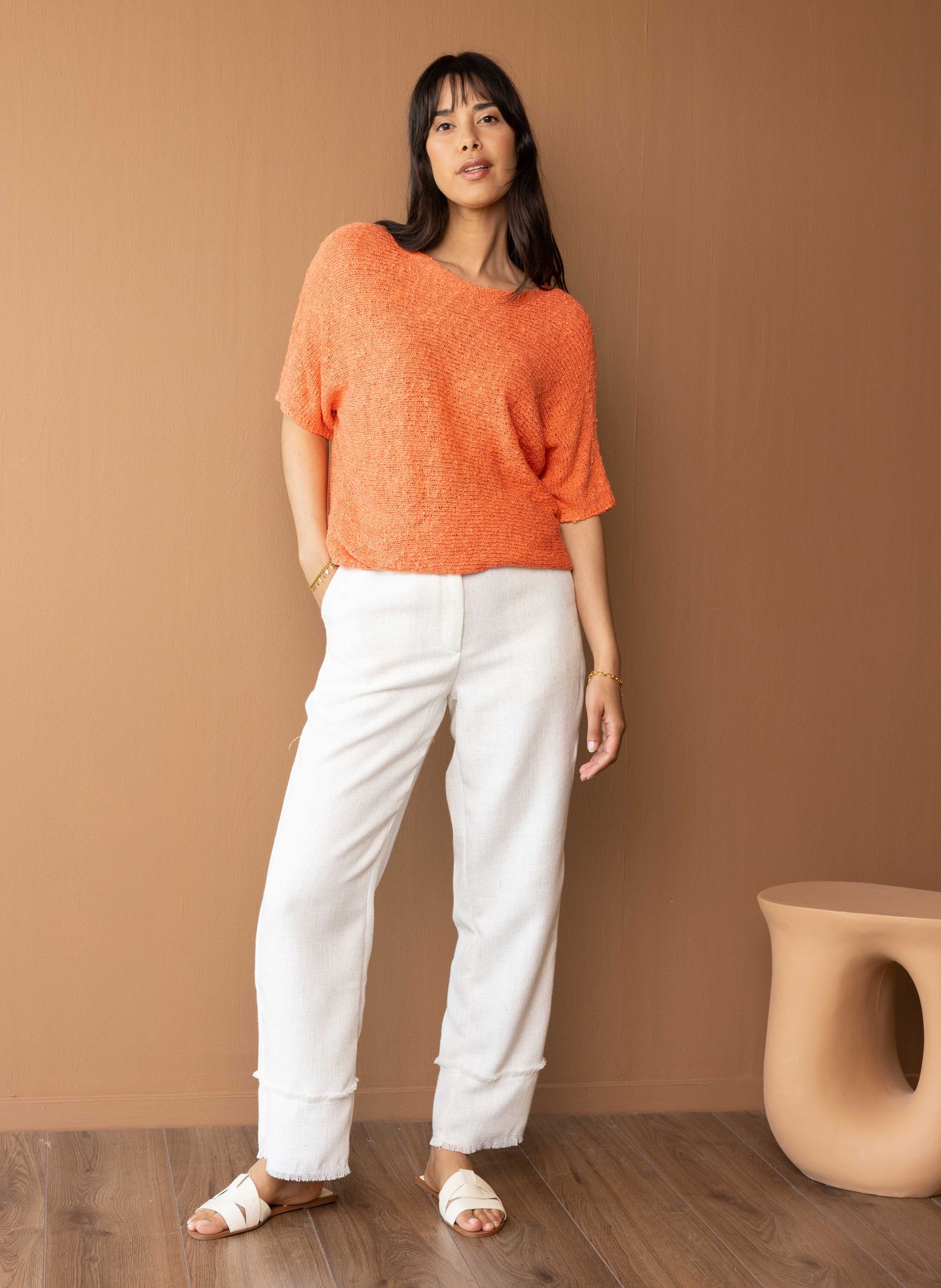 Norah Off-white rechte broek off-white 216744-101