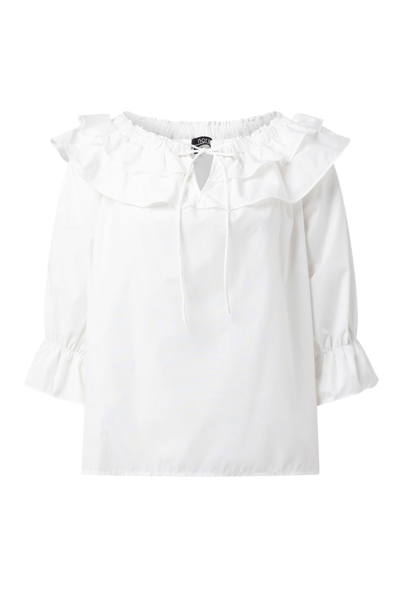 Norah Witte blouse met ruches white 216747-100