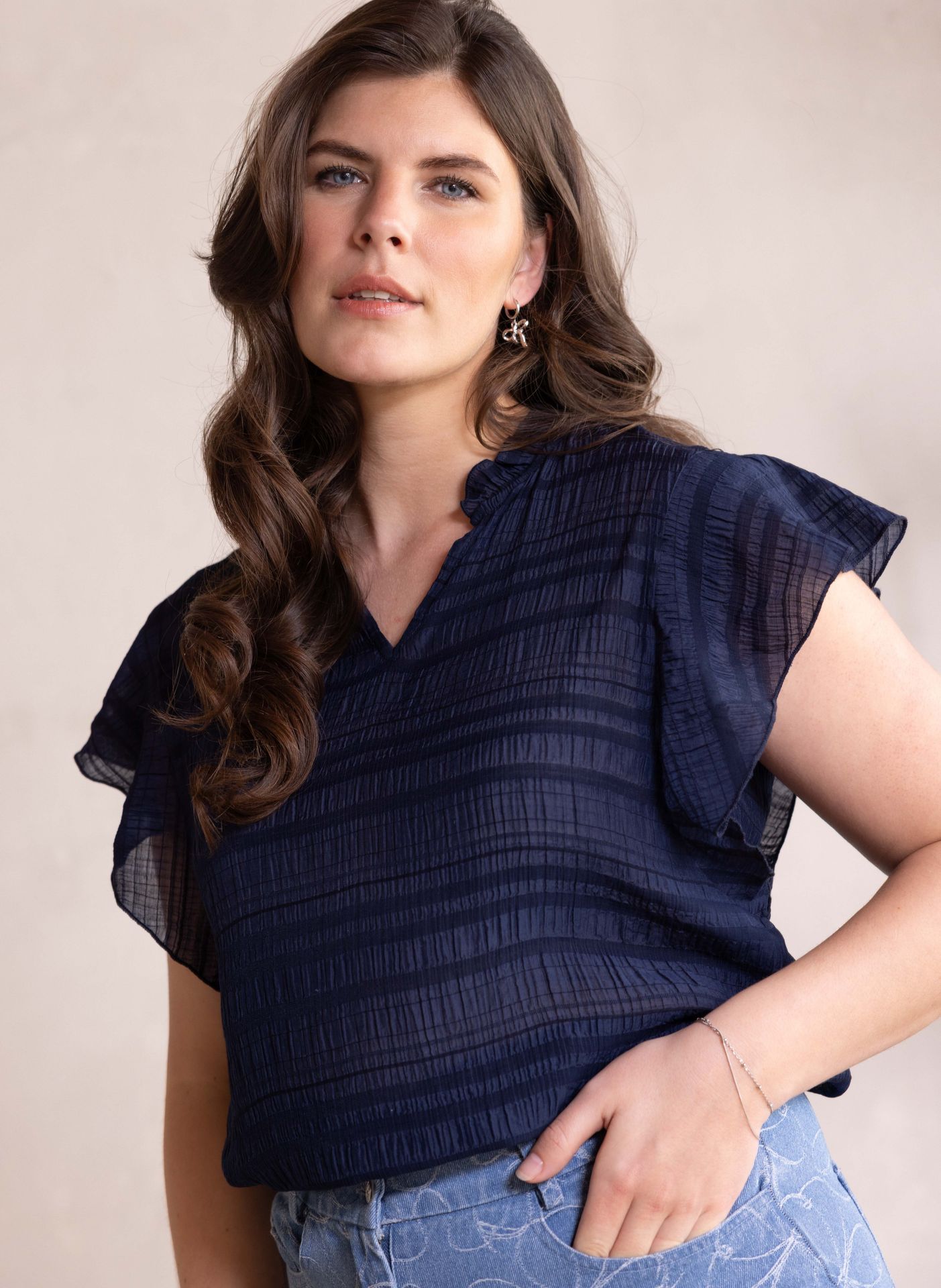 Norah Donkerblauwe blouse dark blue 216750-499