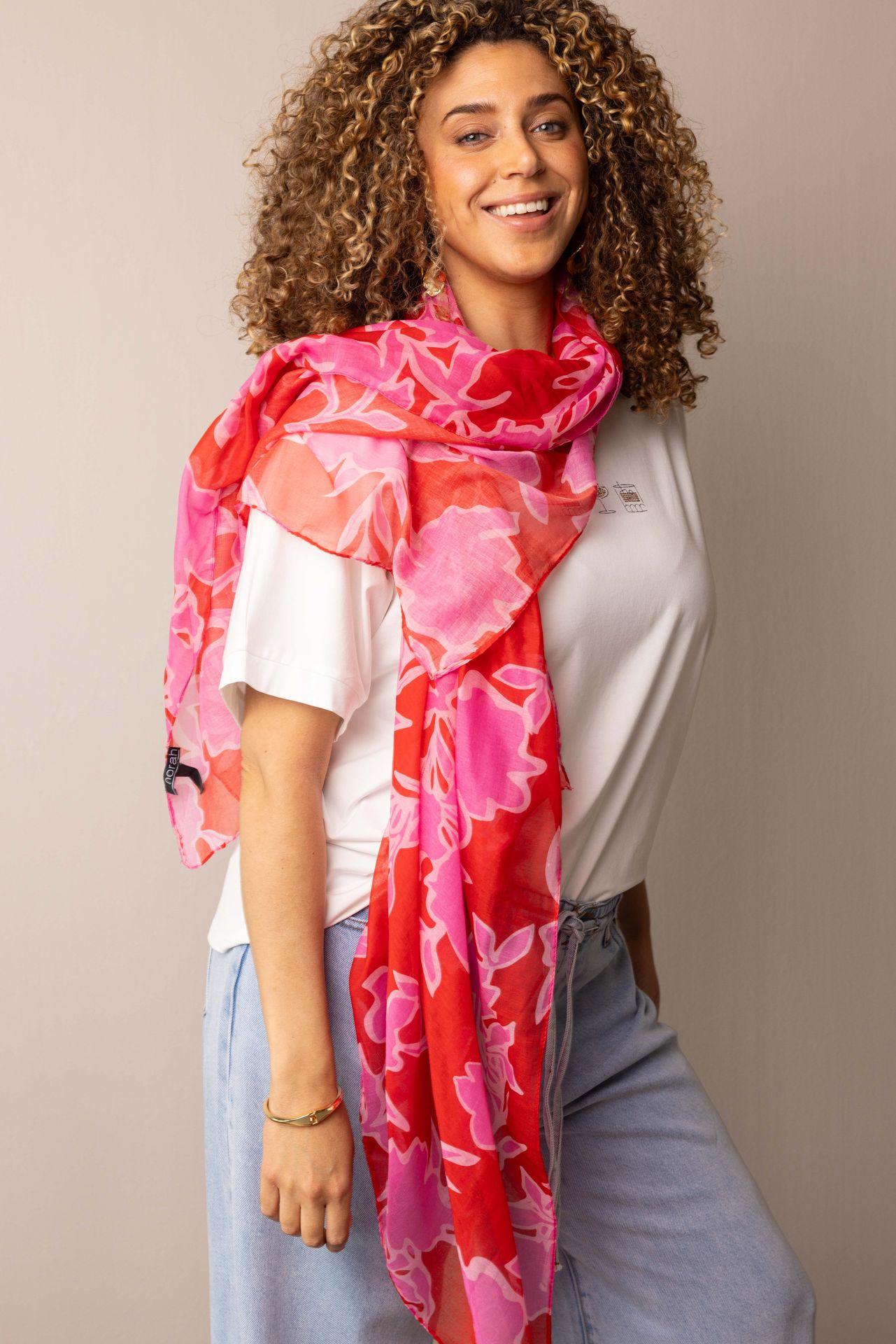Norah Roze sjaal red/pink 216754-639
