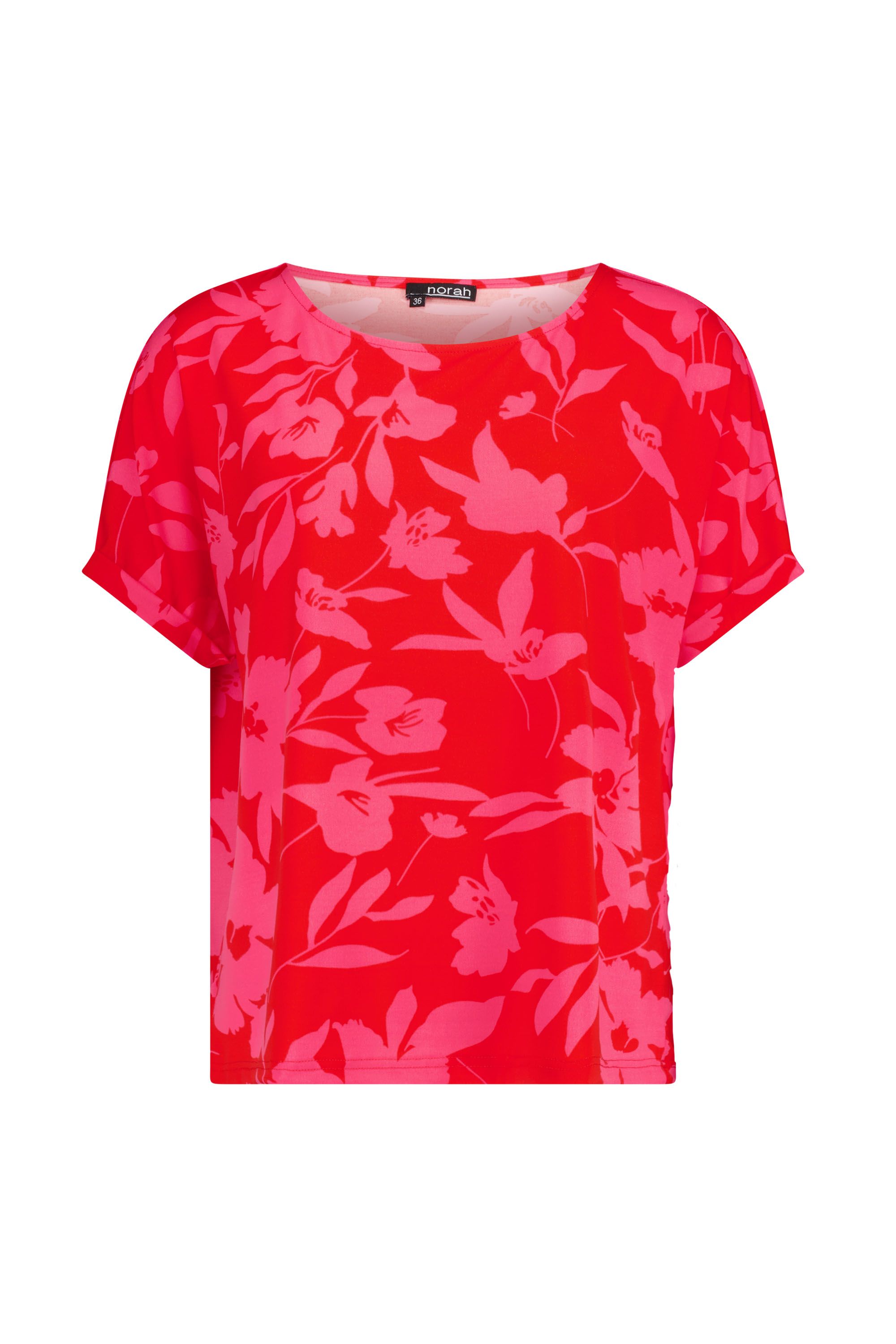 Norah Rood shirt met roze bloemen red/pink 216780-639