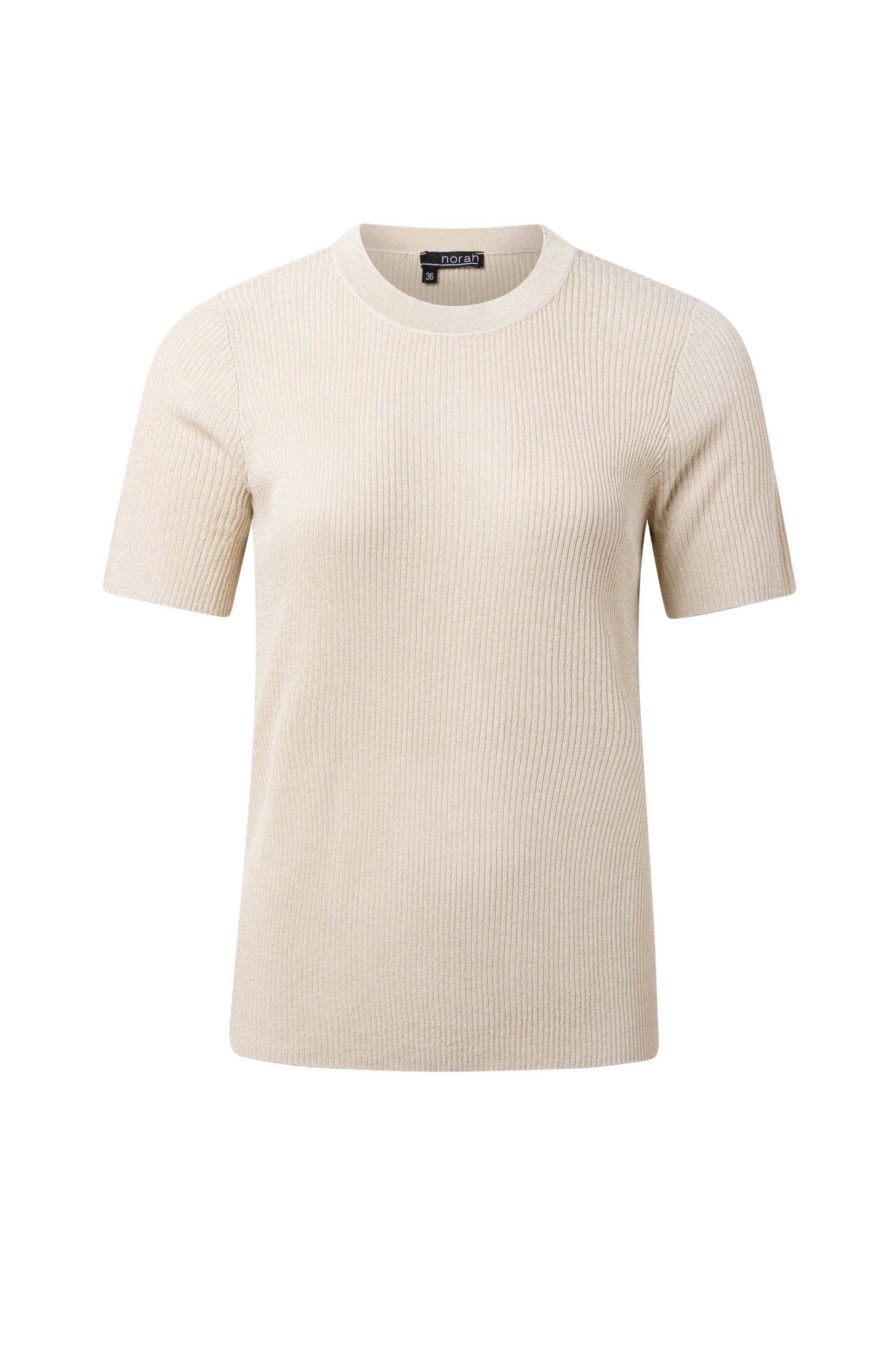 Norah Champagnekleurig shirt van geribde stof champagne 216781-103