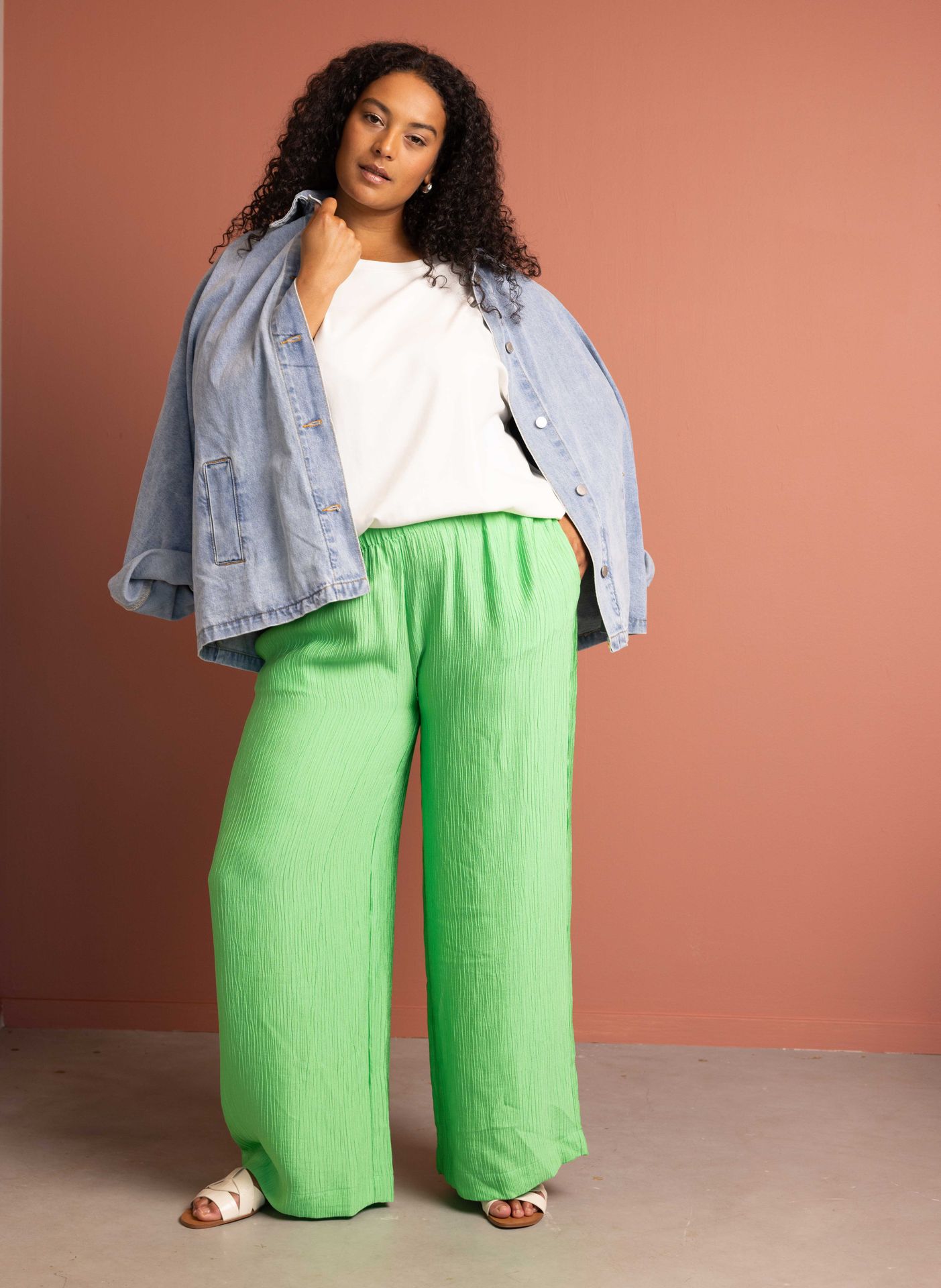 Norah Groene wijde broek apple green 216784-505-36