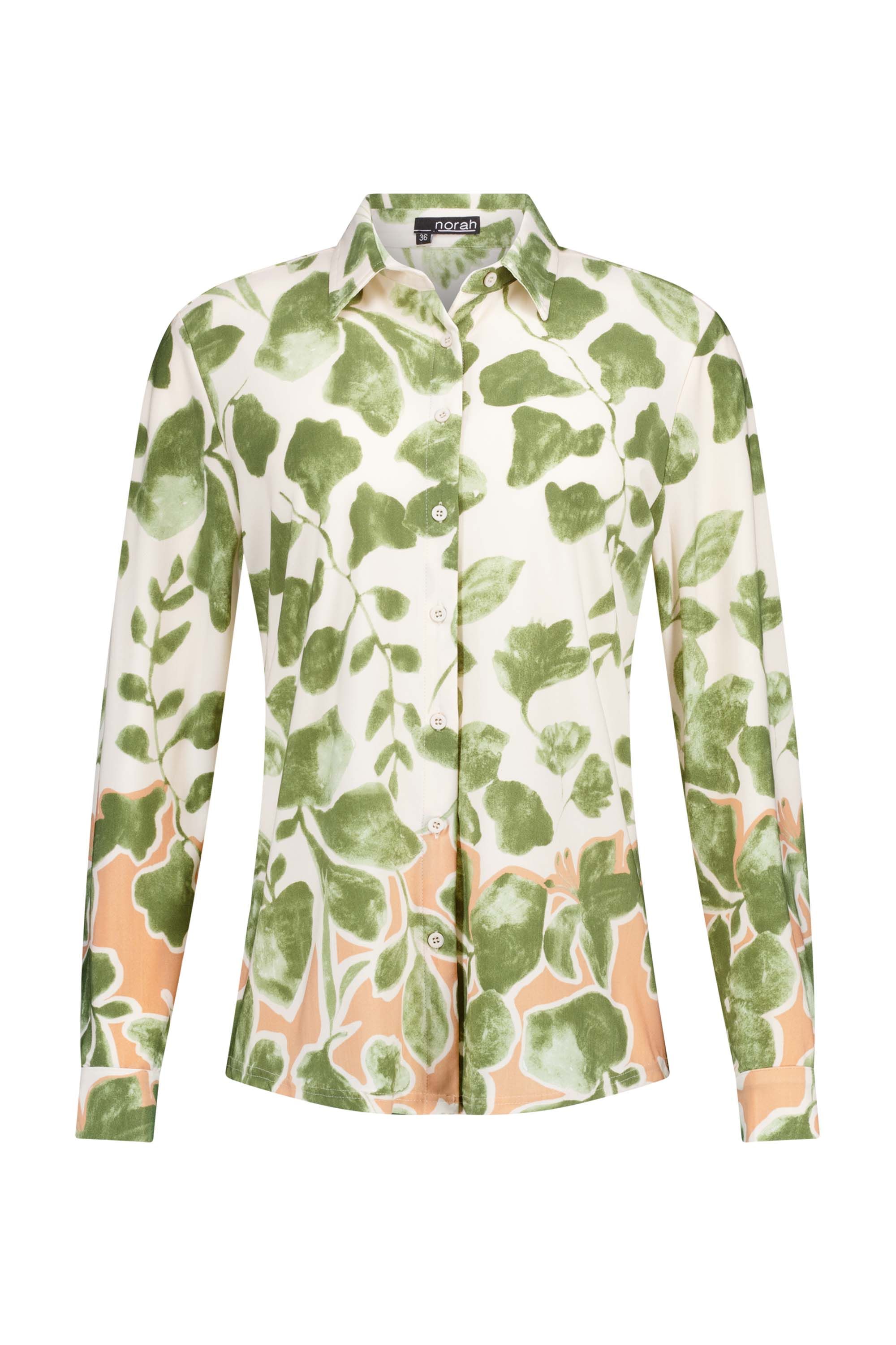 Norah Blauwe blouse met V-hals green multicolor 216798-520