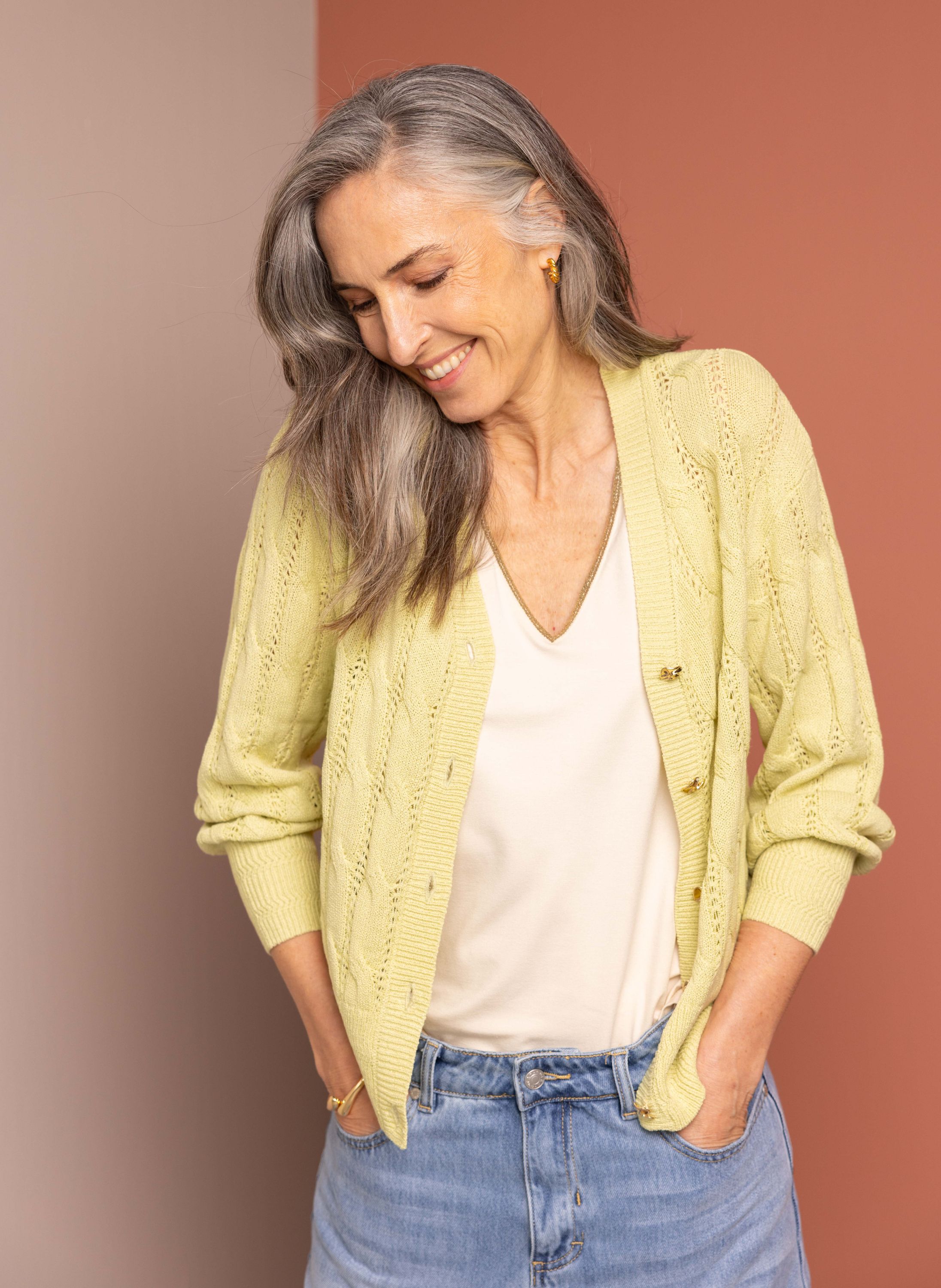 Norah Groen vest  216802-306
