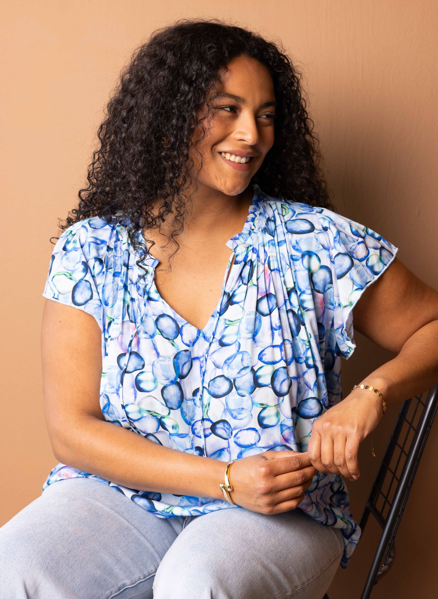 Norah Meerkleurige blouse blue multicolor 216837-420