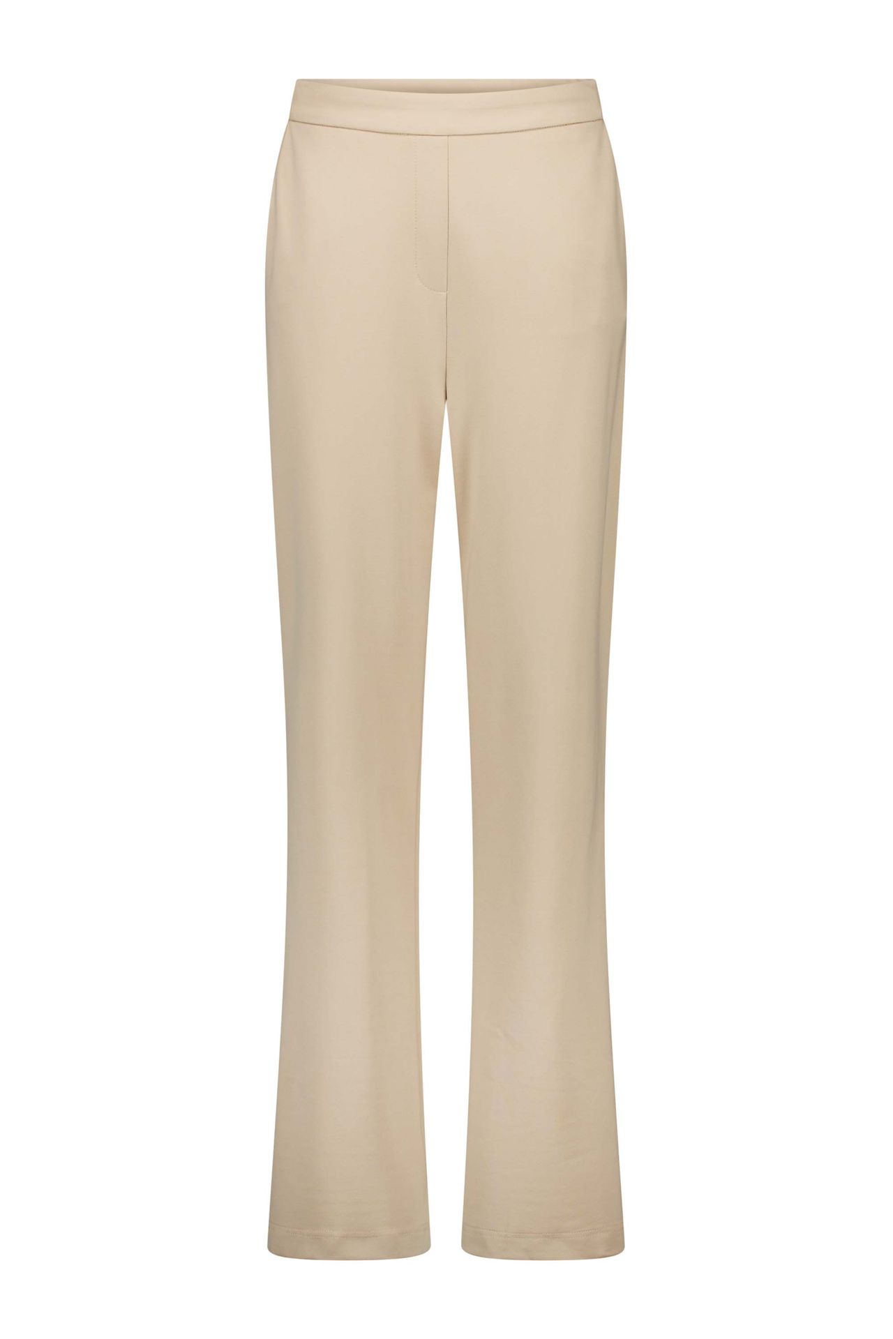 Norah Zandkleurige rechte broek met elastische tailleband sand 216848-110