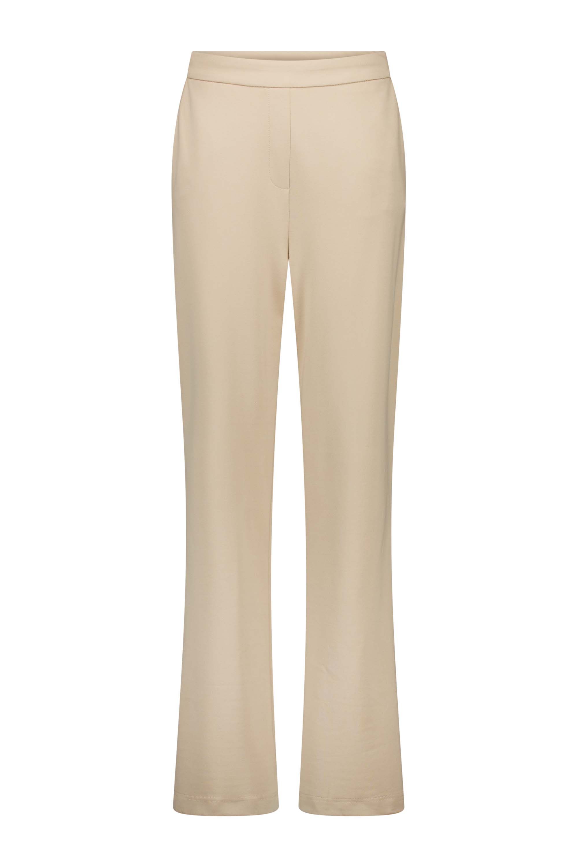 Norah Zandkleurige rechte broek met elastische tailleband sand 216848-110