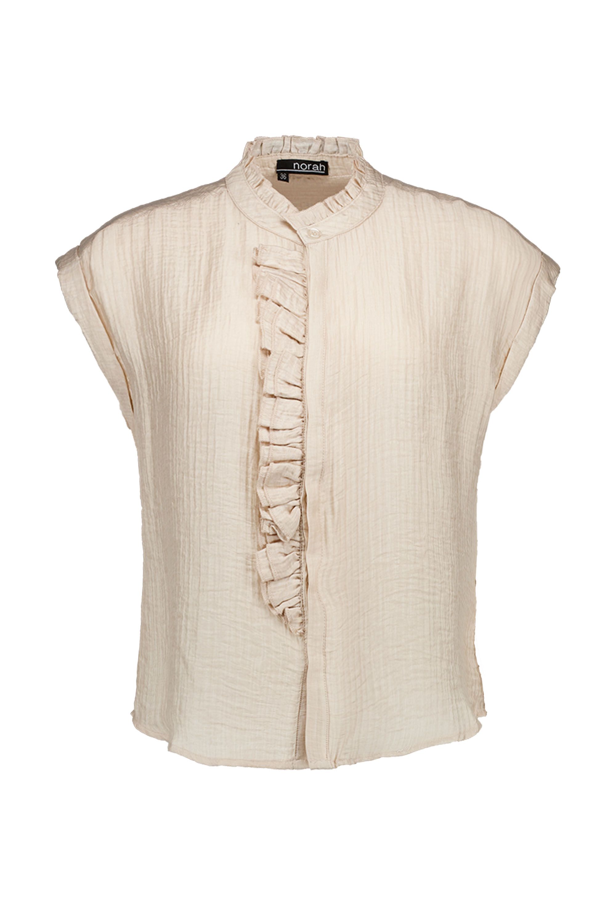Norah Zandkleurige blouse met ruches sand 216858-110