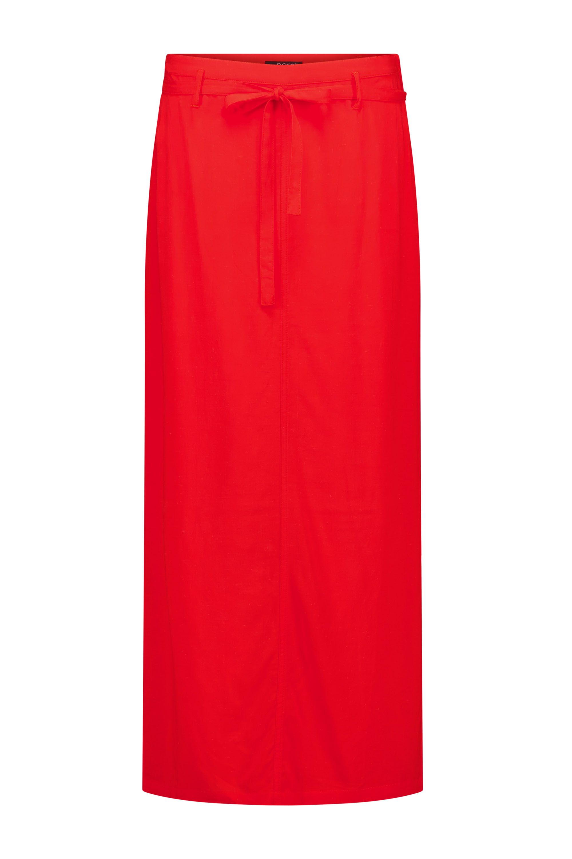 Norah Rode midi rok met strikkoord red 216868-600