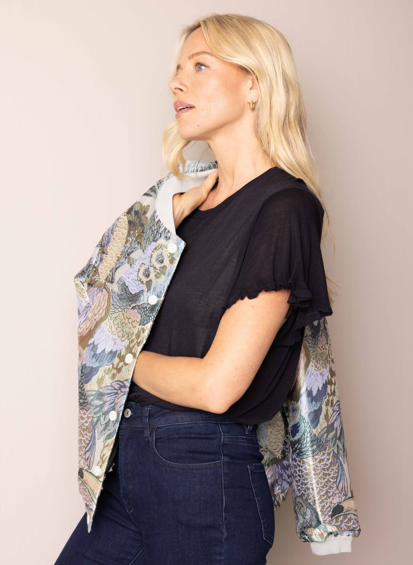 Norah Donkerblauw fijngebreid shirt dark blue 216872-499-34