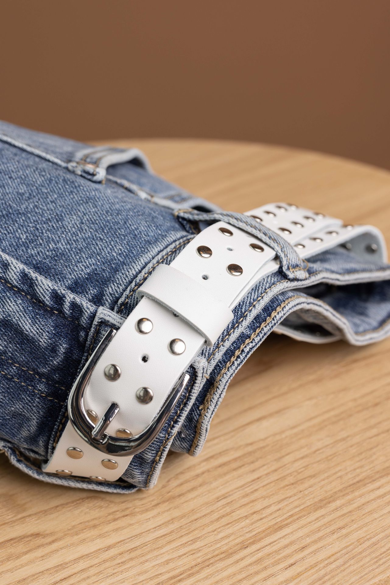 Norah Witte riem met studs white 216880-100
