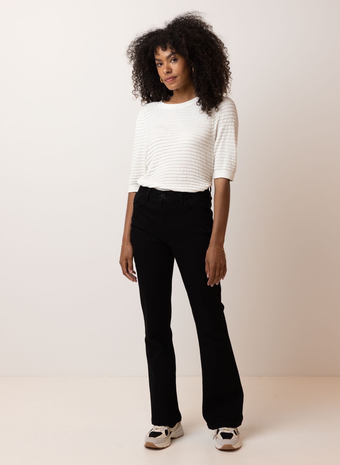 Norah Off-white shirt met structuur off-white 216938-101