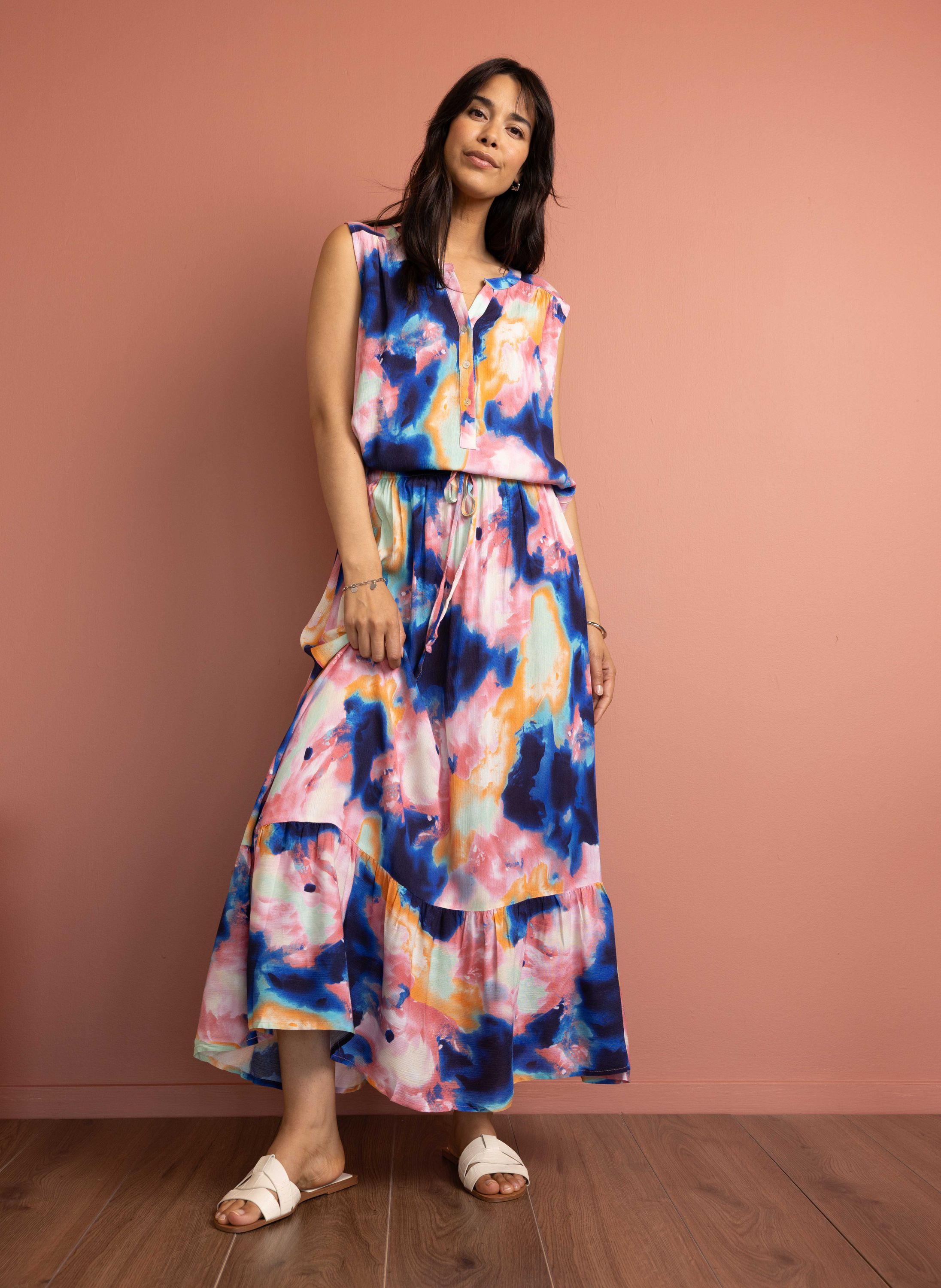 Norah Meerkleurige maxi rok multicolor 216960-002-40