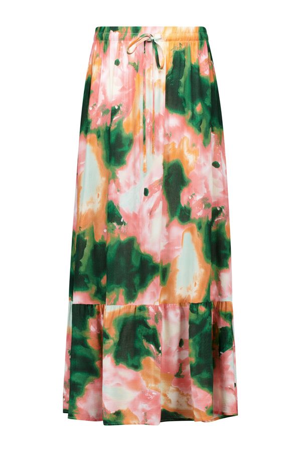 Norah Groen/roze maxi rok green multicolor 216960-520-48