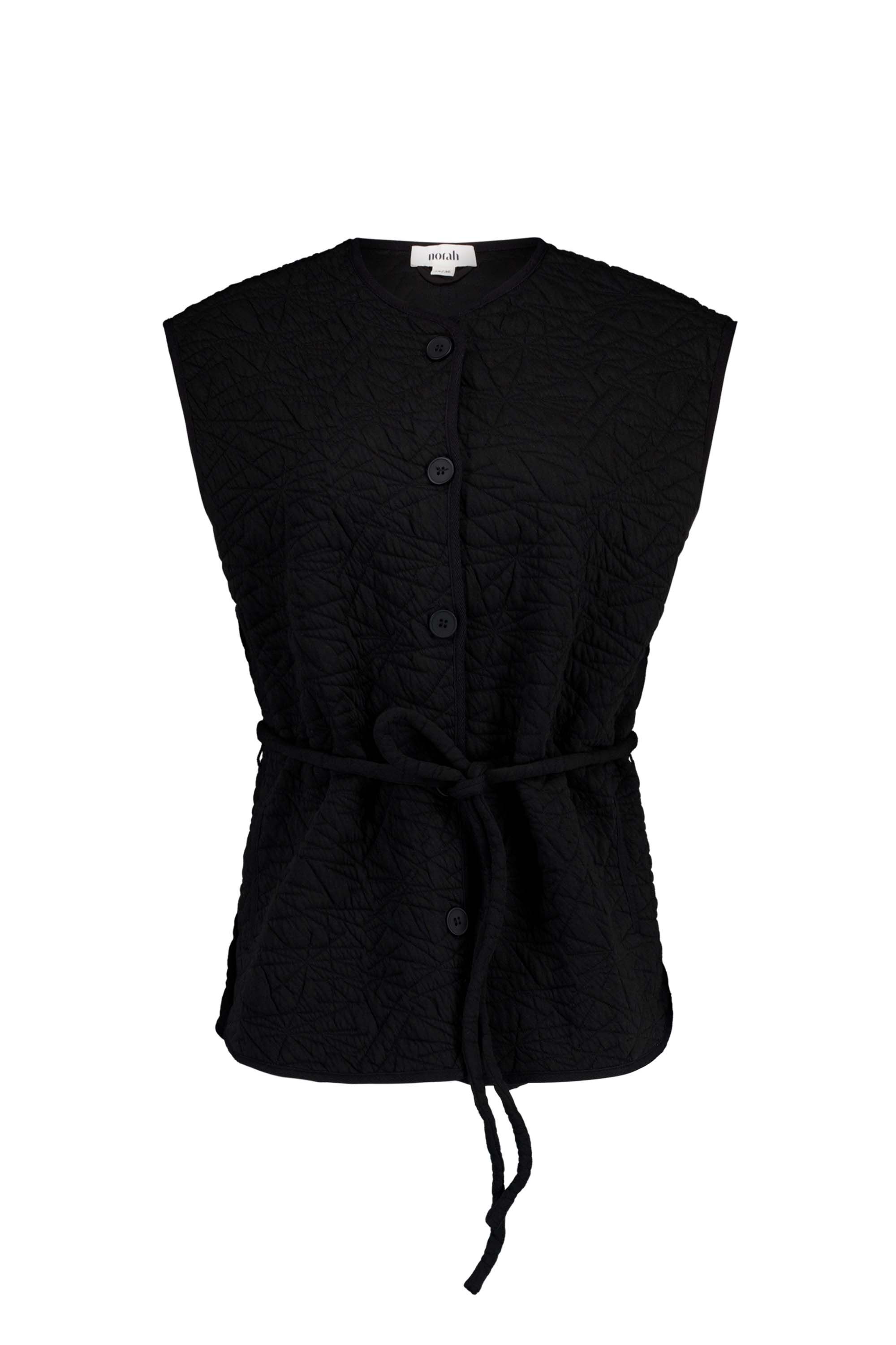 Norah Zwart gilet met structuur black 216961-001 Norah Zwart gilet met structuur black 216961-001