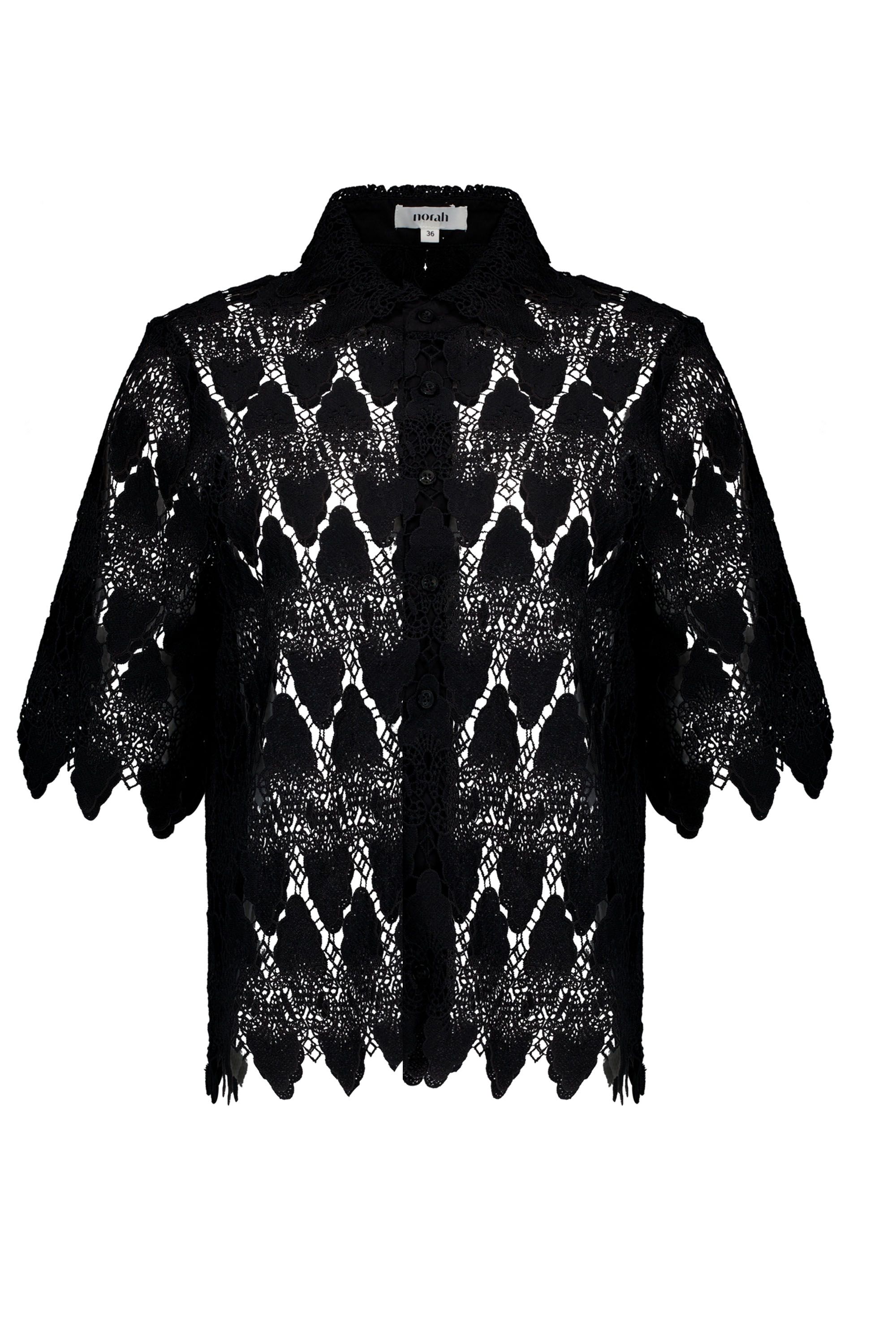 Norah Zwarte kanten blouse black 216964-001
