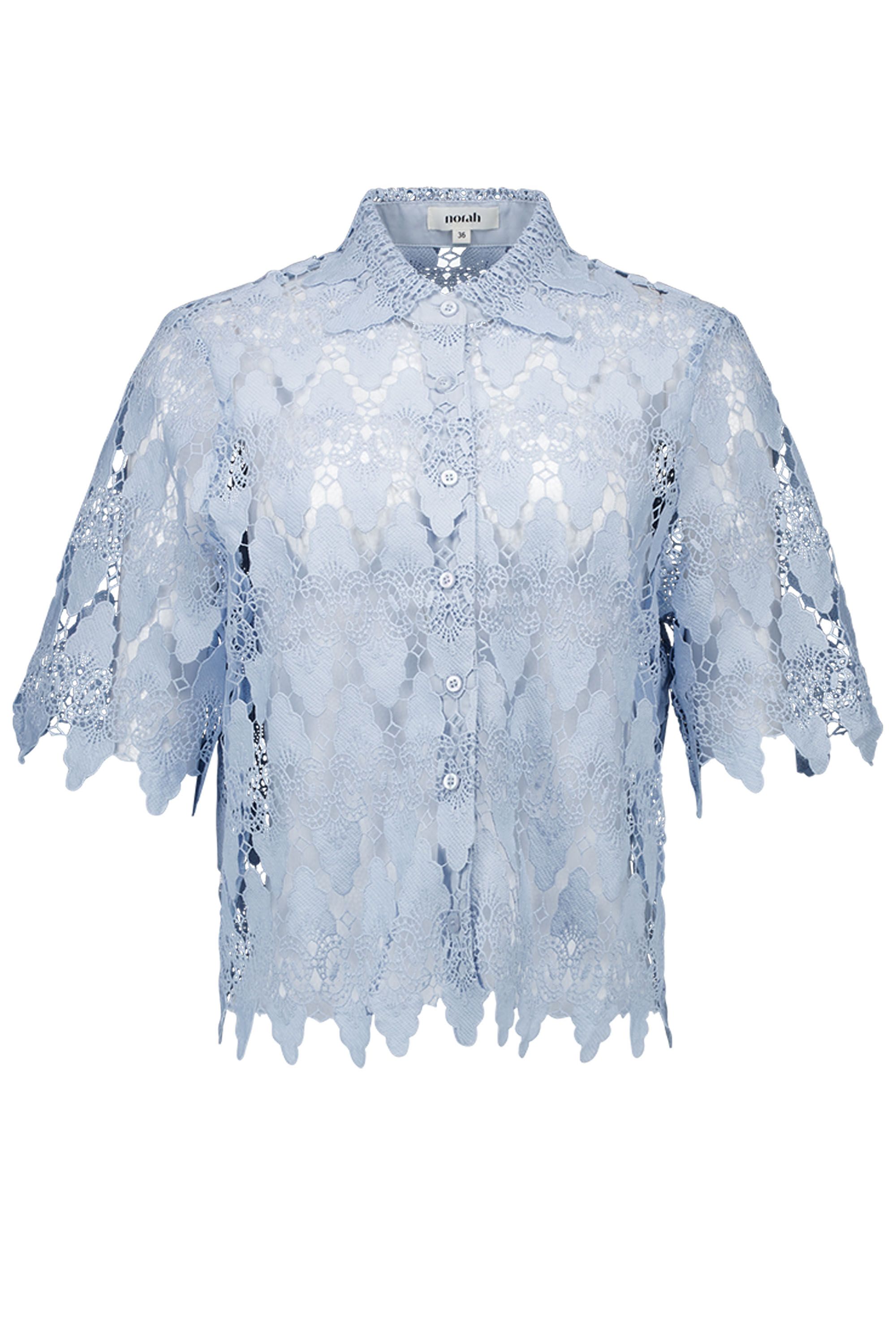 Norah Lichtblauwe kanten blouse light blue 216964-401-36