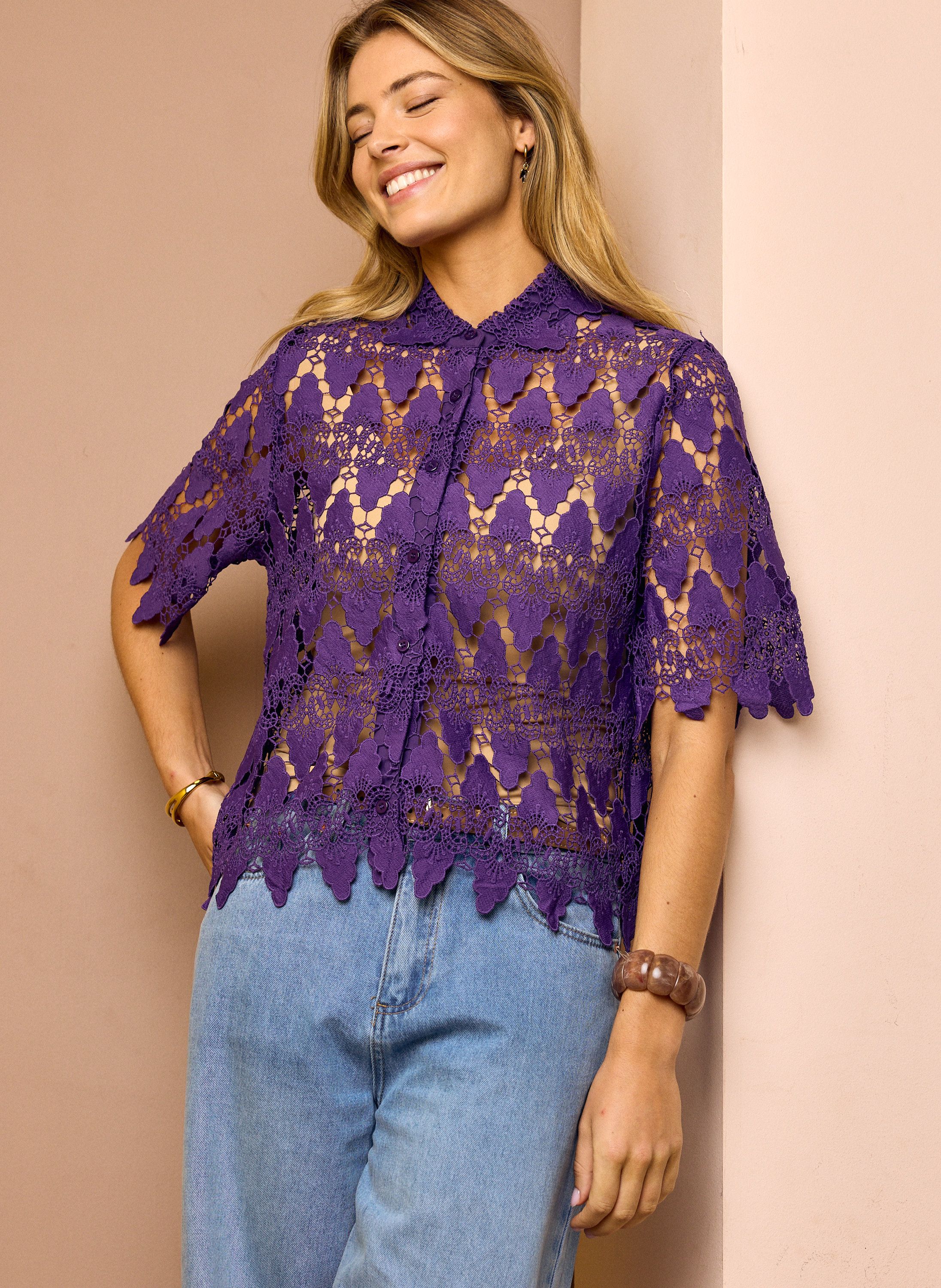 Norah Paarse kanten blouse purple 216964-800