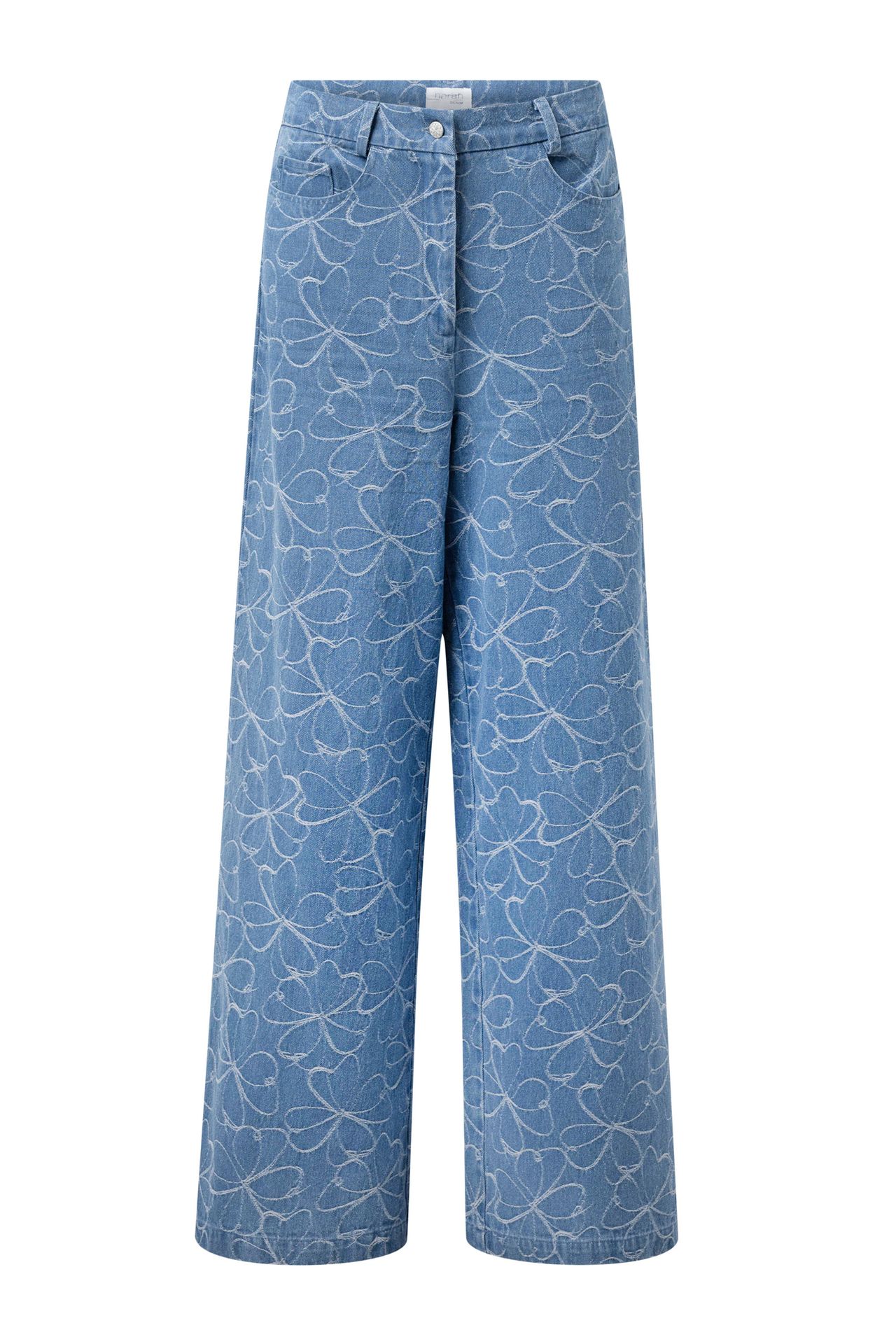 Norah Blauwe wijde jeans klavertjes denim blue 216967-472-36