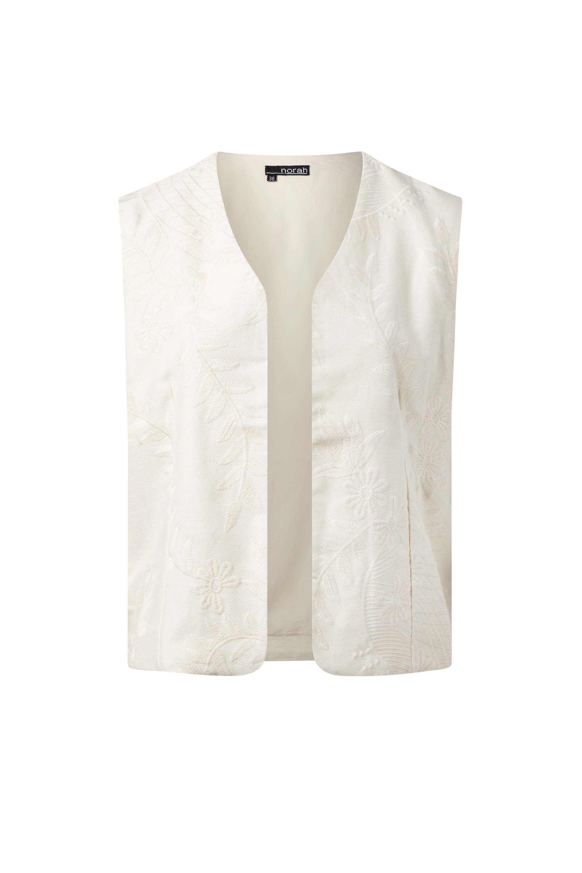 Norah Off-white gilet met borduursels off-white 216985-101