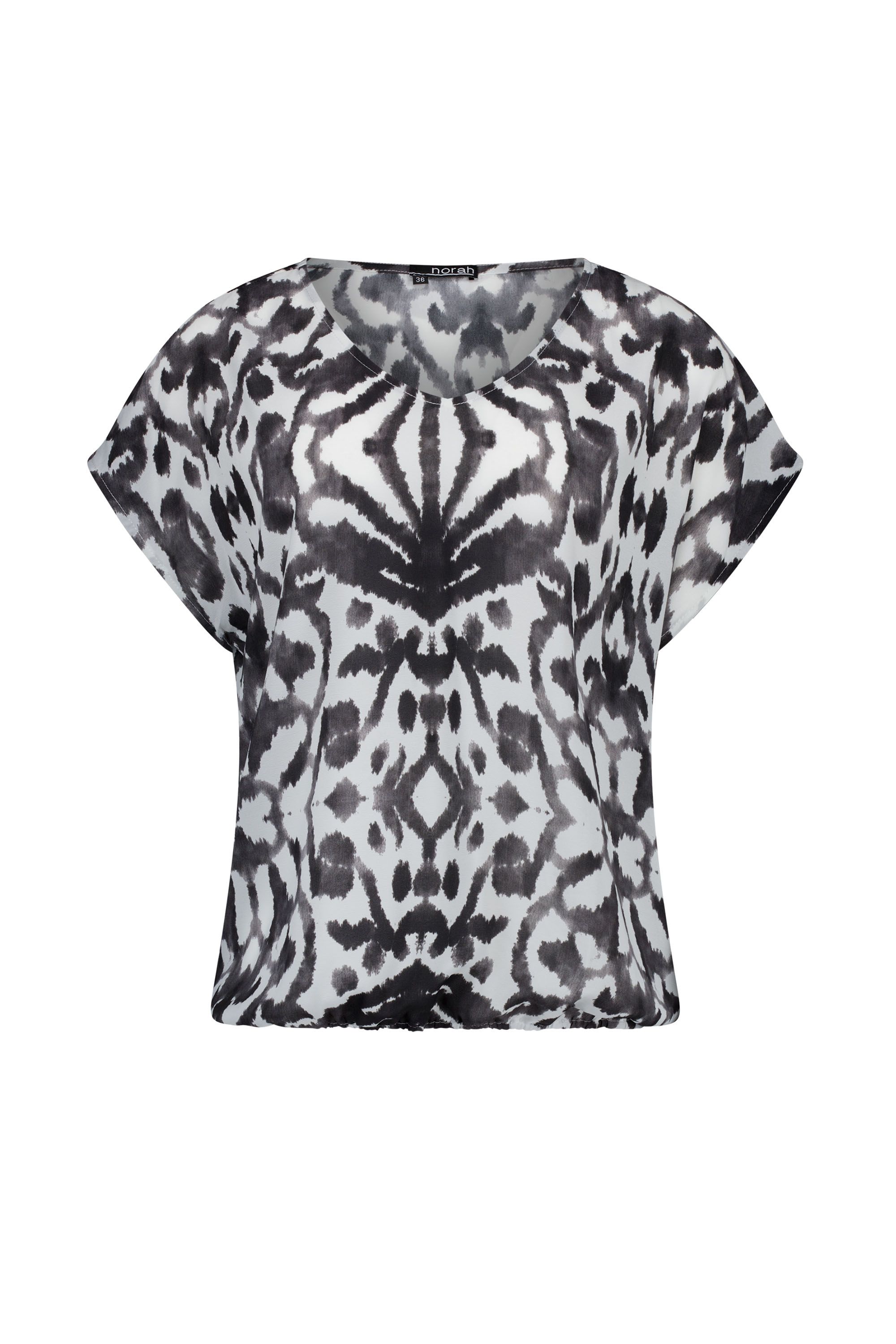 Norah Zwart/wit shirt met grafische print white/black 216990-131