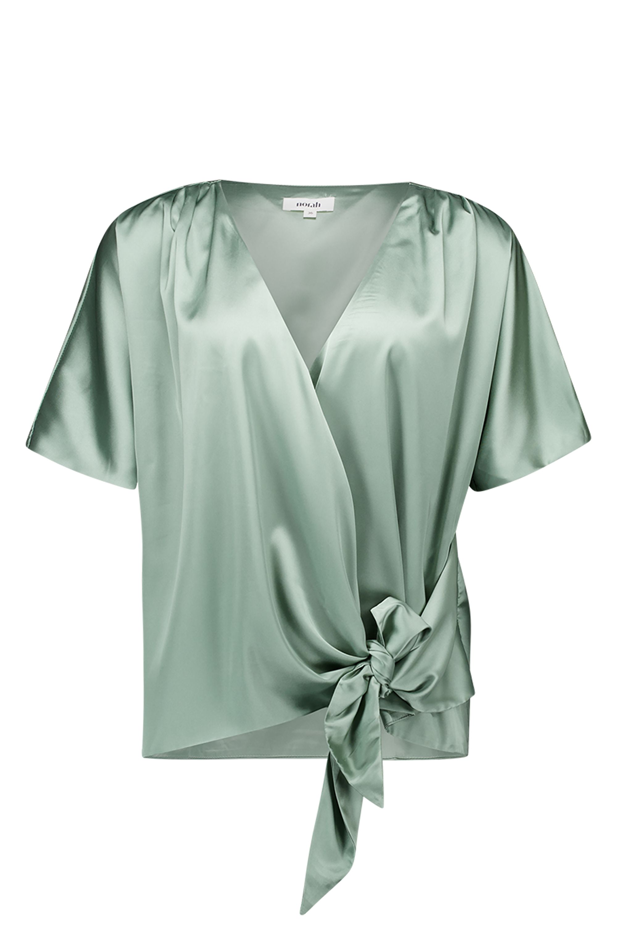 Norah Groene satijnen overslagblouse jade 217025-574-38